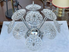 Val Saint Lambert Crystal and Chrome Sputnik Flush Mount