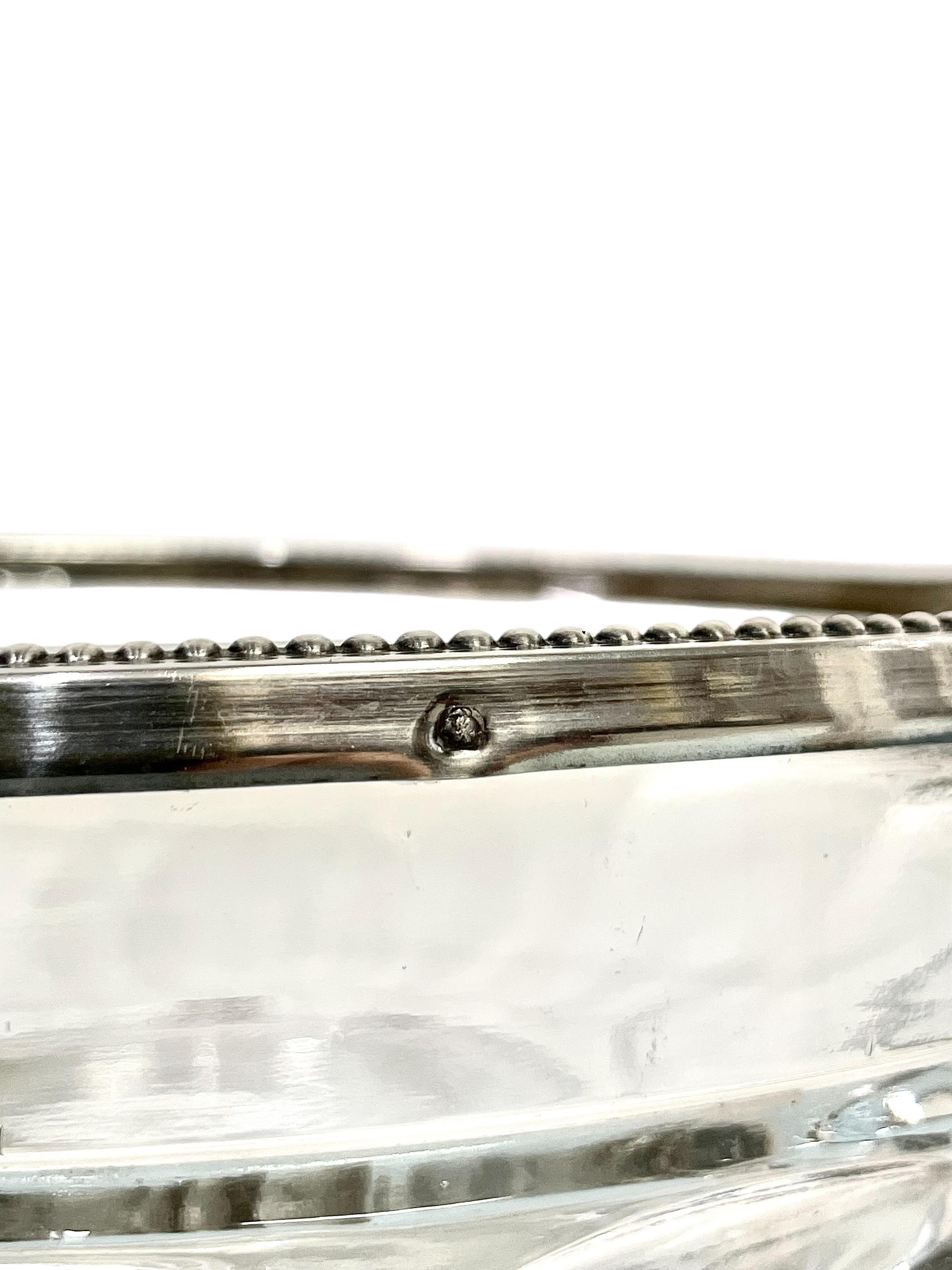 Cuenco Val Saint Lambert montado en cristal y plata de ley - Firmado, circa años 20 en venta 4