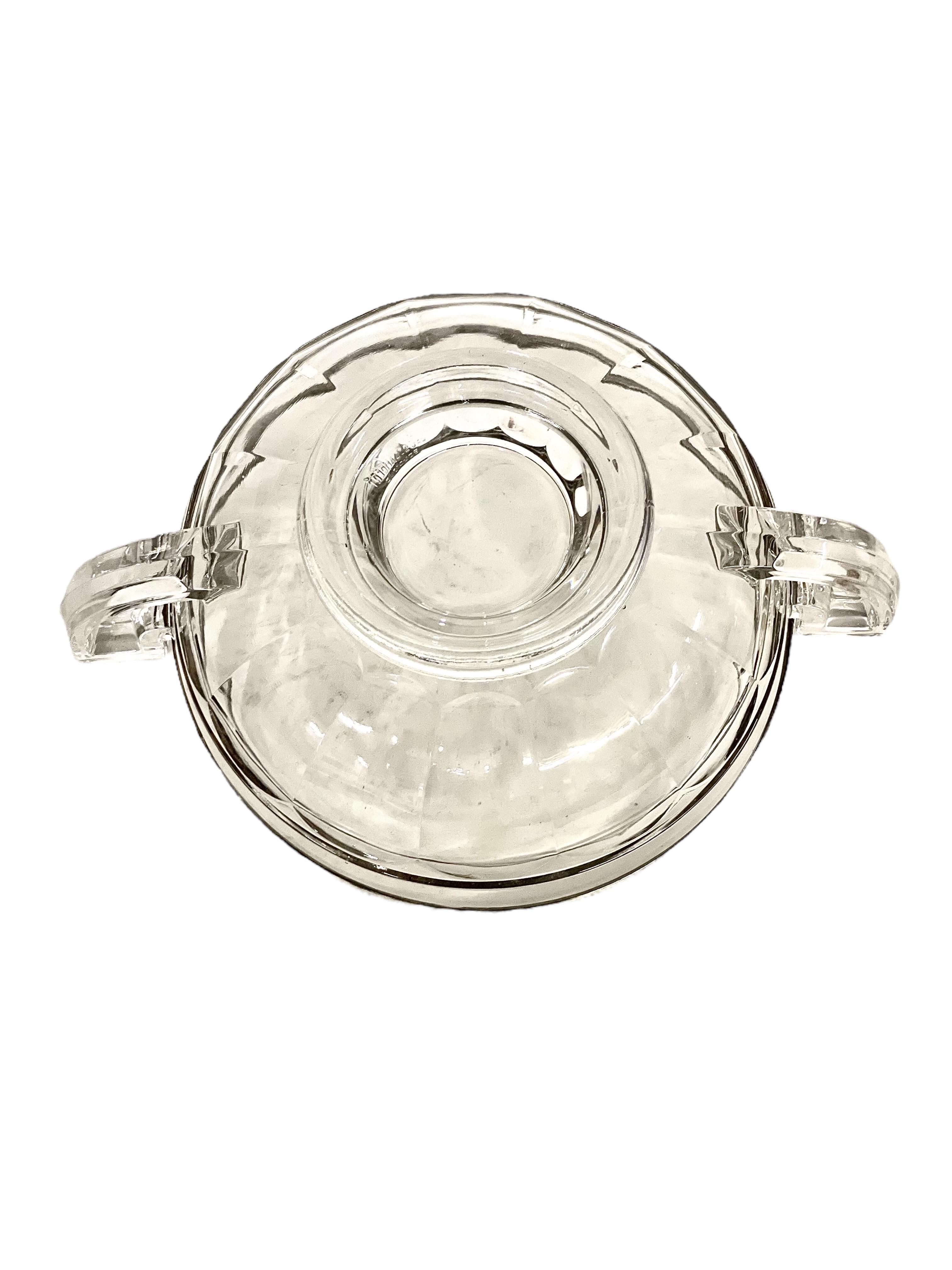 Cuenco Val Saint Lambert montado en cristal y plata de ley - Firmado, circa años 20 en venta 7