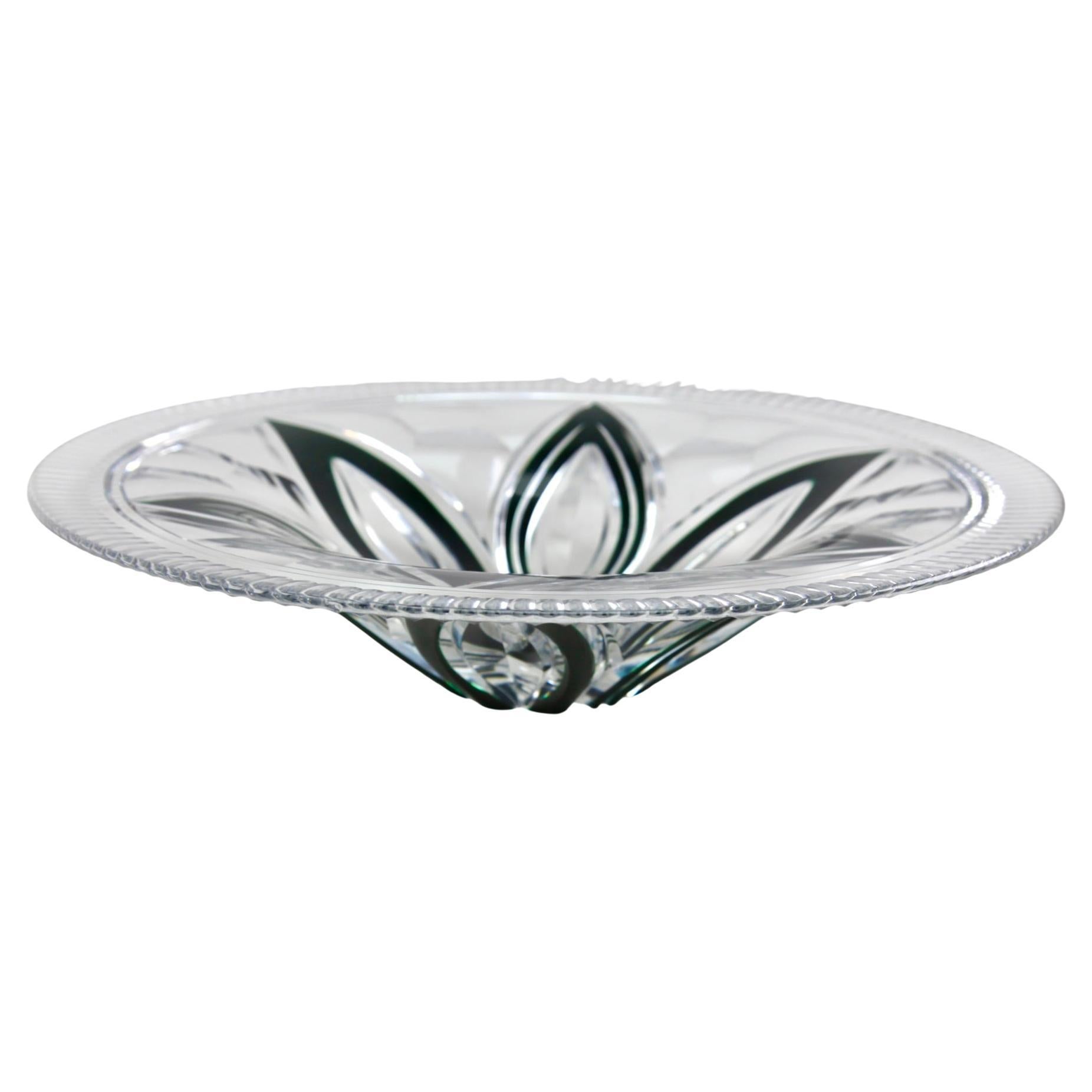 Val Saint Lambert Crystal Centerpiece, Fruits bowl Cut to Clear For Sale