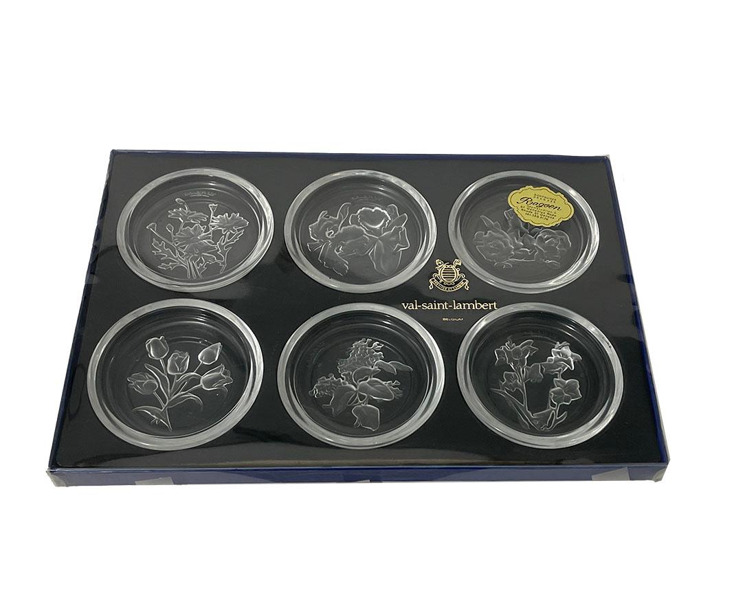 Posavasos de cristal Val Saint Lambert para cócteles o bebidas Belga en venta