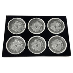 Val Saint Lambert Crystal Cocktail or Drink Glass Coasters