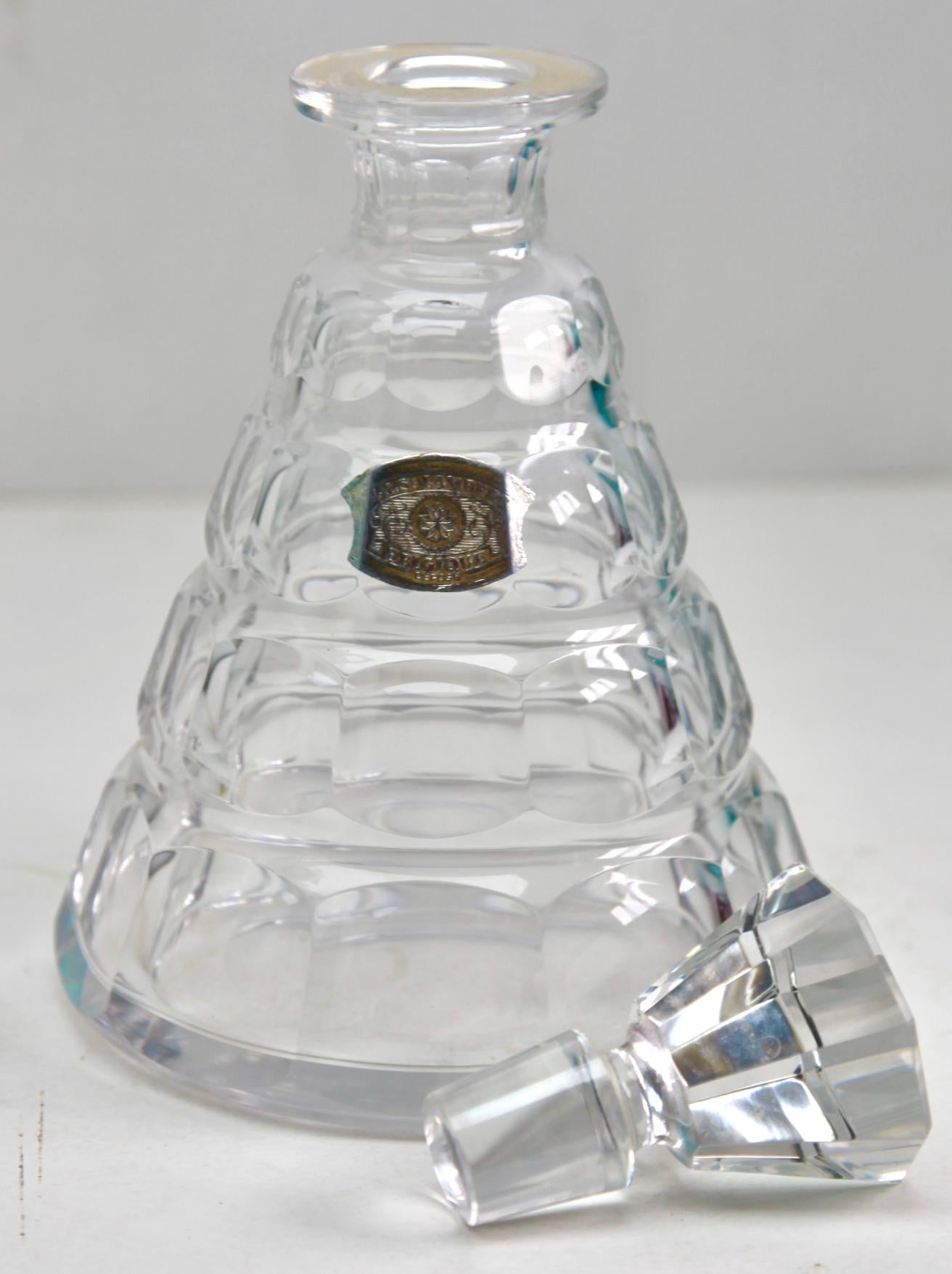 Metà XX secolo Decanter di cristallo Val Saint Lambert Charles Graffart, anni '50 in vendita