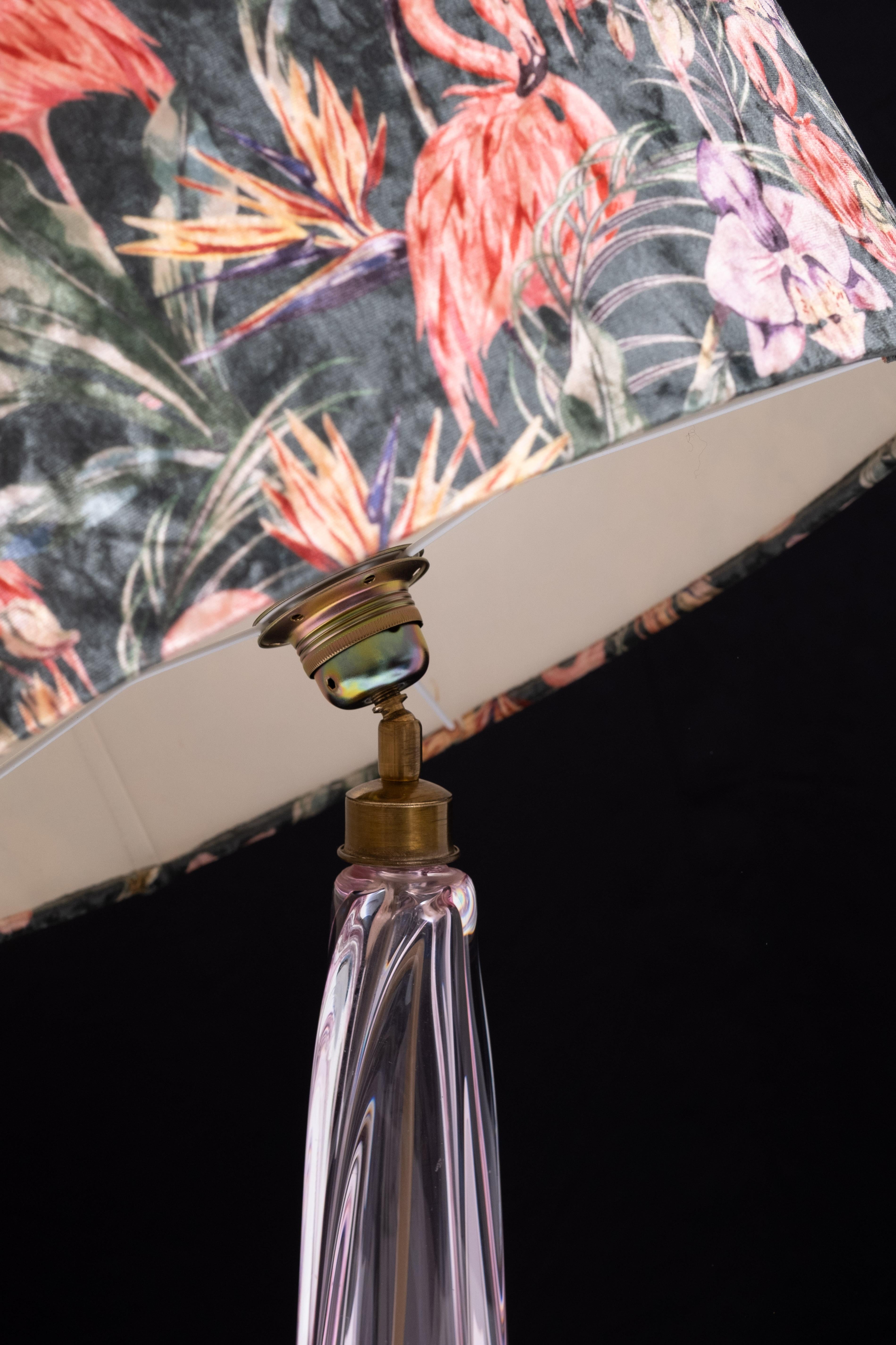 Val saint Lambert Crystal Glass Table lamp 1960s Belgium For Sale 4