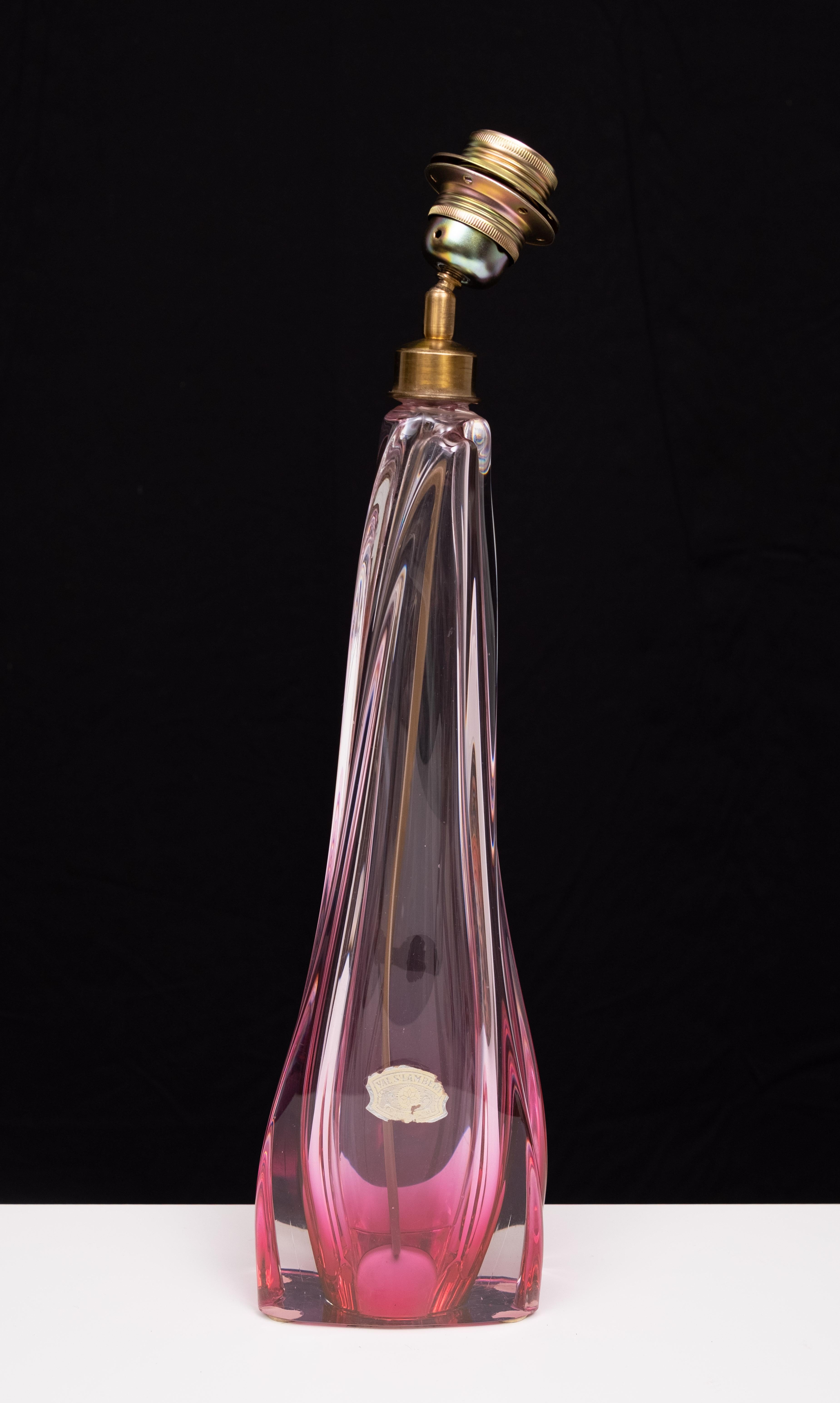 Val saint Lambert Crystal Glass Table lamp 1960s Belgium For Sale 8