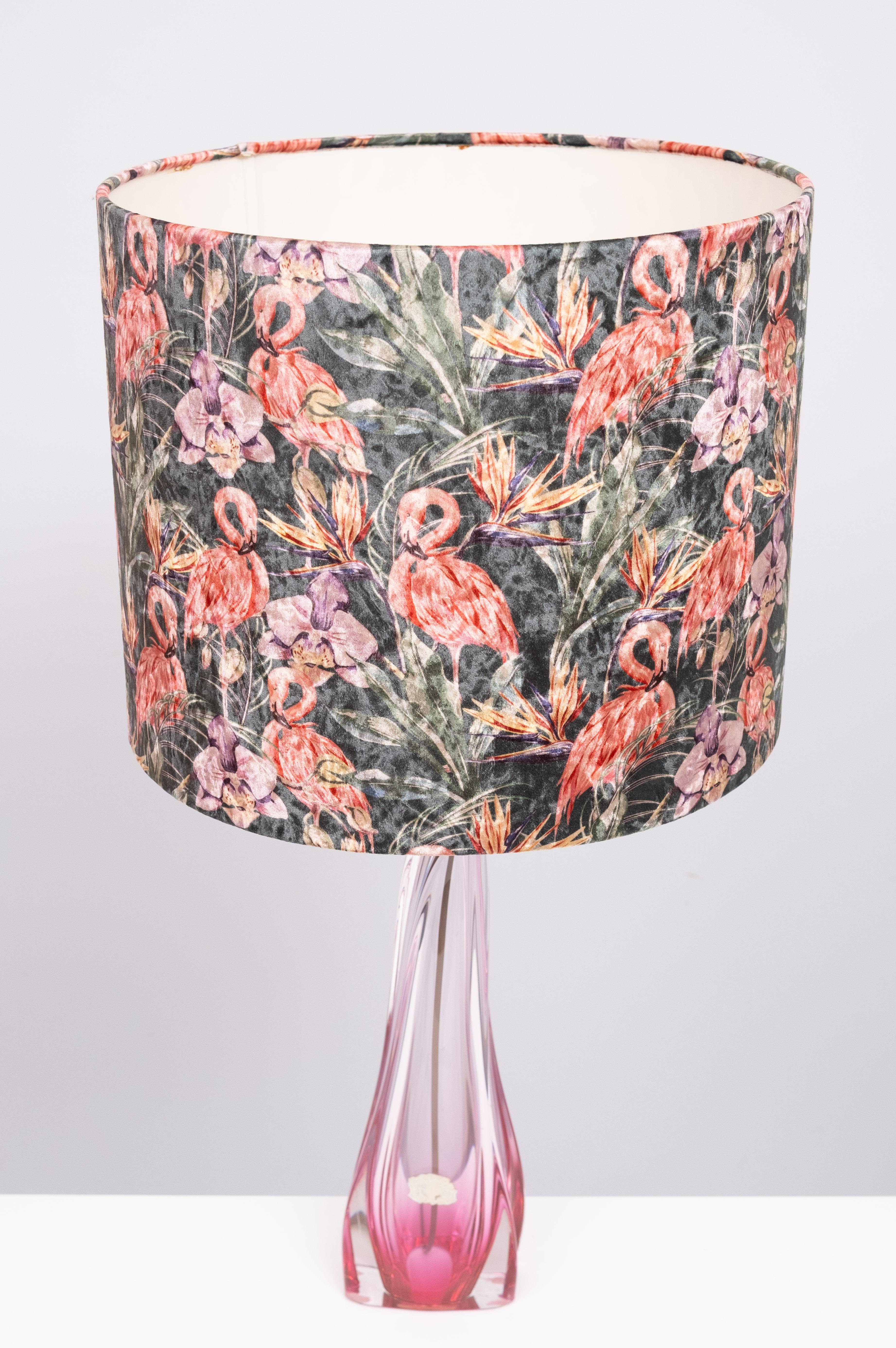 Belgian Val saint Lambert Crystal Glass Table lamp 1960s Belgium For Sale