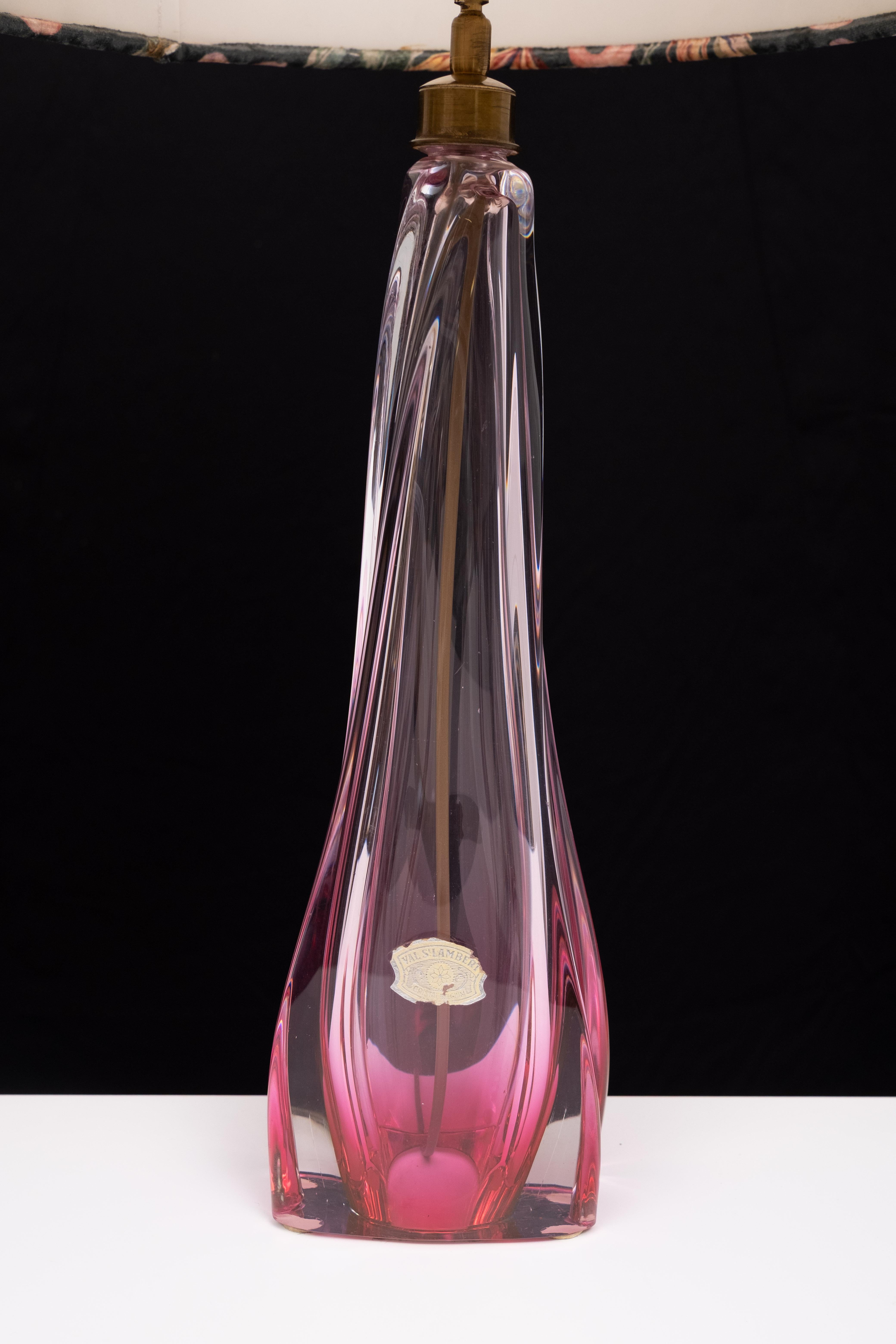 Val saint Lambert Crystal Glass Table lamp 1960s Belgium For Sale 1