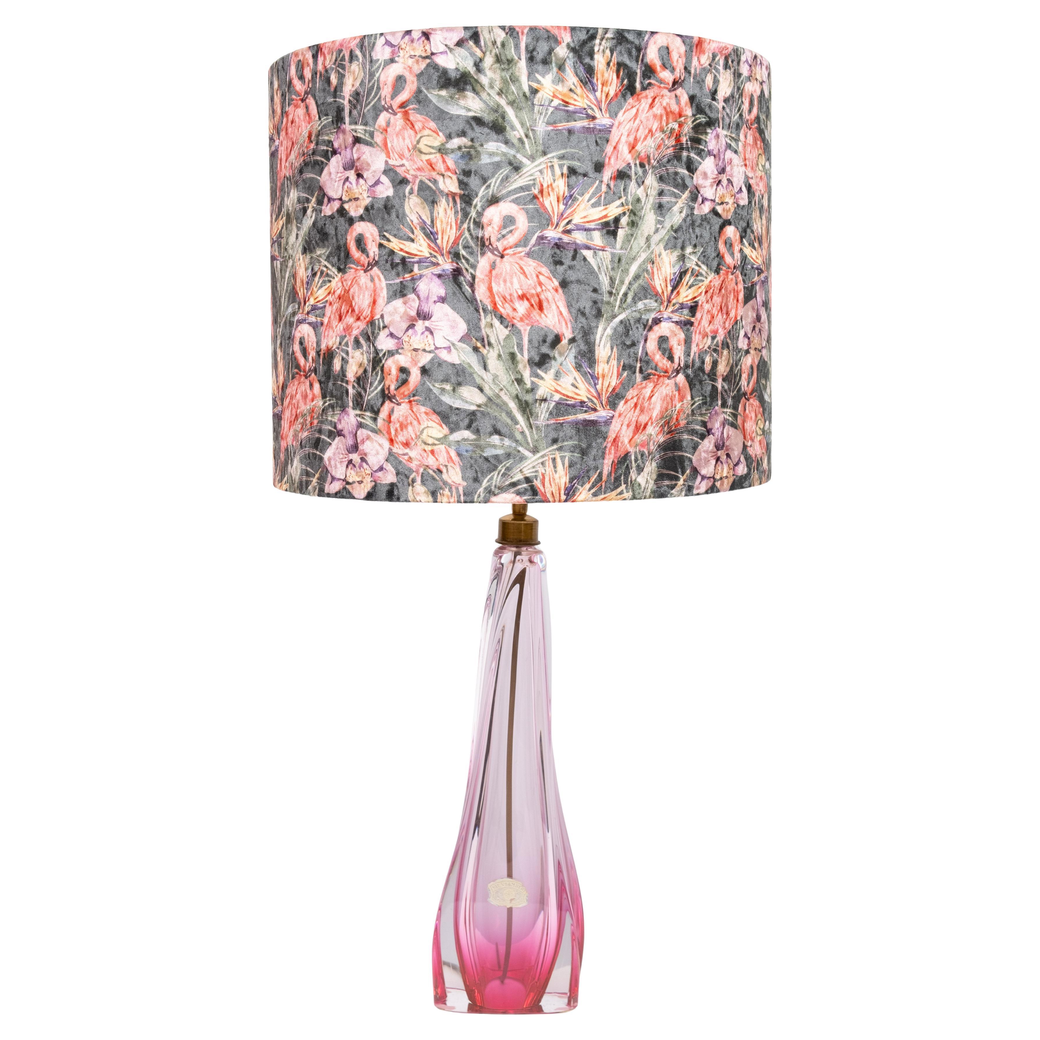 Val saint Lambert Crystal Glass Table lamp 1960s Belgium For Sale