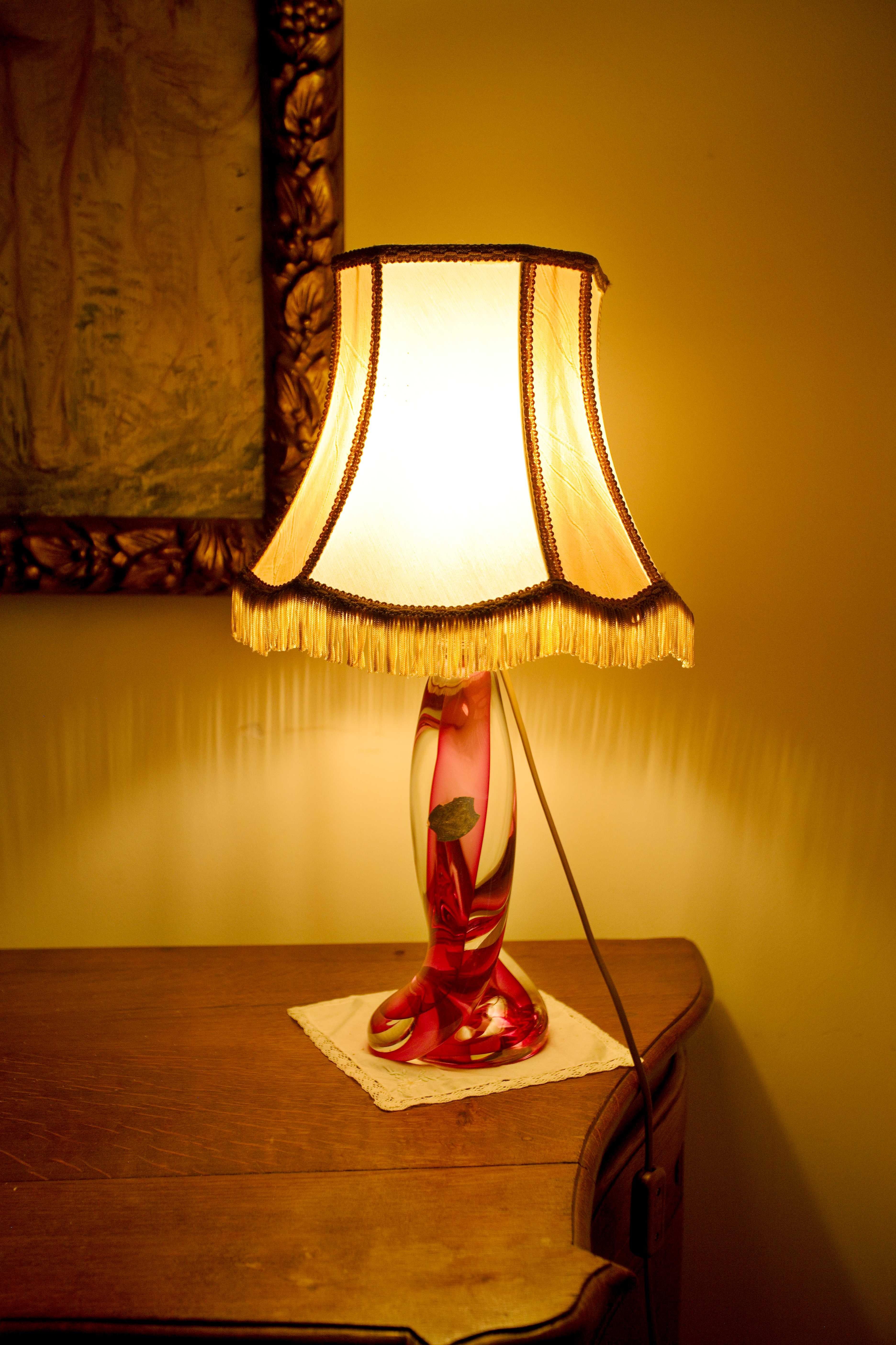 Val Saint Lambert crystal lamp. Marked For Sale 8