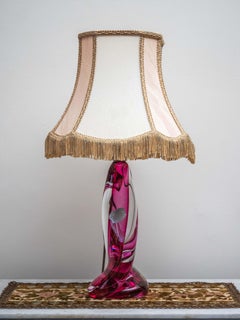 Val Saint Lambert crystal lamp. Marked