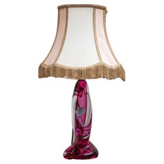 Val Saint Lambert crystal lamp. Marked
