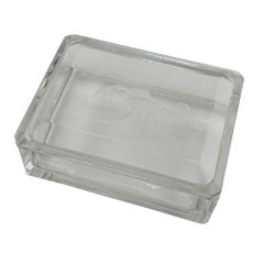 Val Saint Lambert Crystal Scorpion Covered Box, Belgian Zodiac Box - Signed
