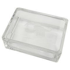 Val Saint Lambert Crystal Scorpion Covered Box, Belgian Zodiac Box - Signed