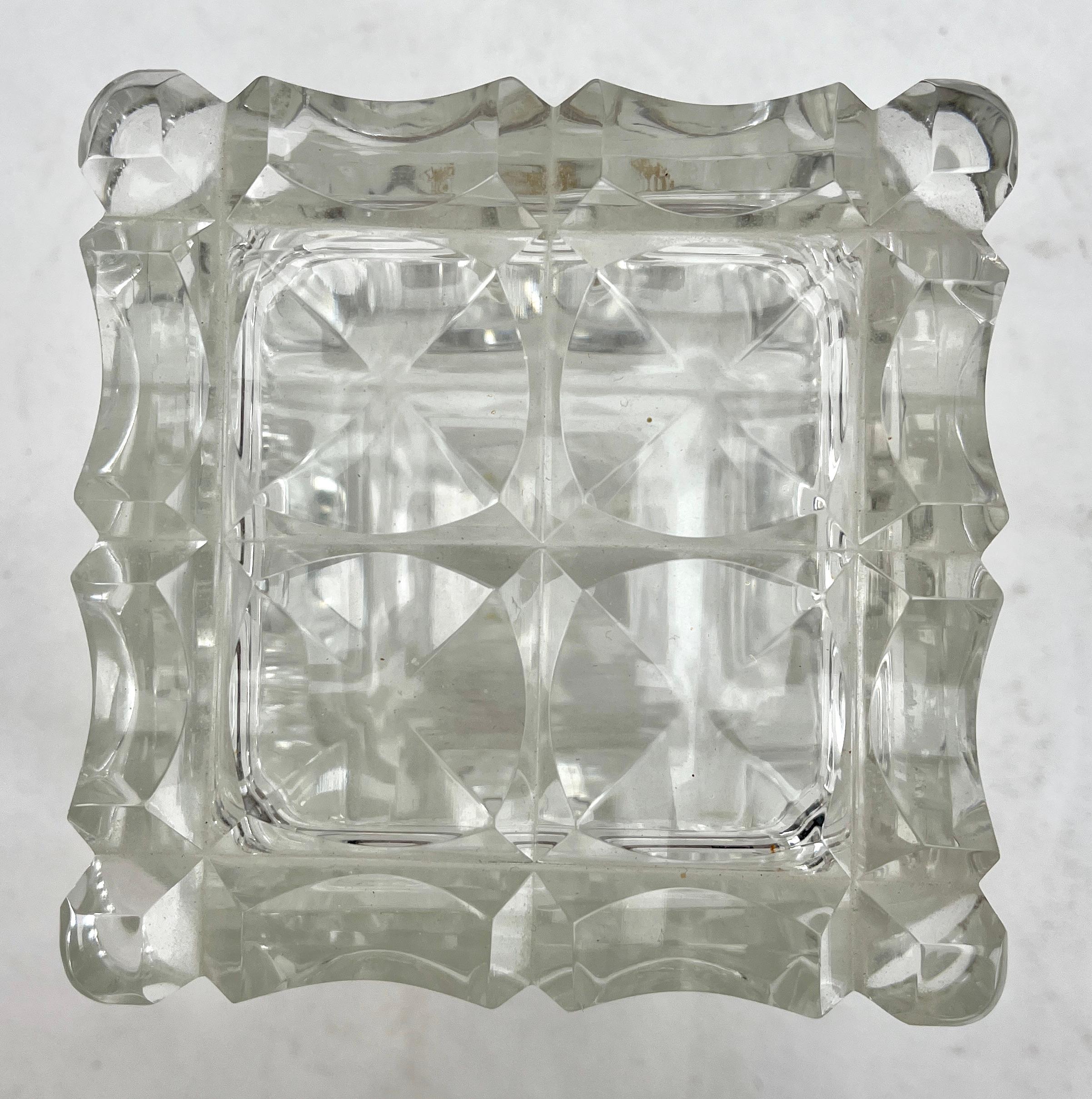 Juego de 3 piezas de cristal Val Saint Lambert, Bélgica, en buen estado, años 50 en venta 1