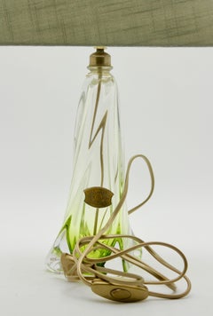 Val Saint Lambert Crystal Table Lamp Excellent Condition, 1953