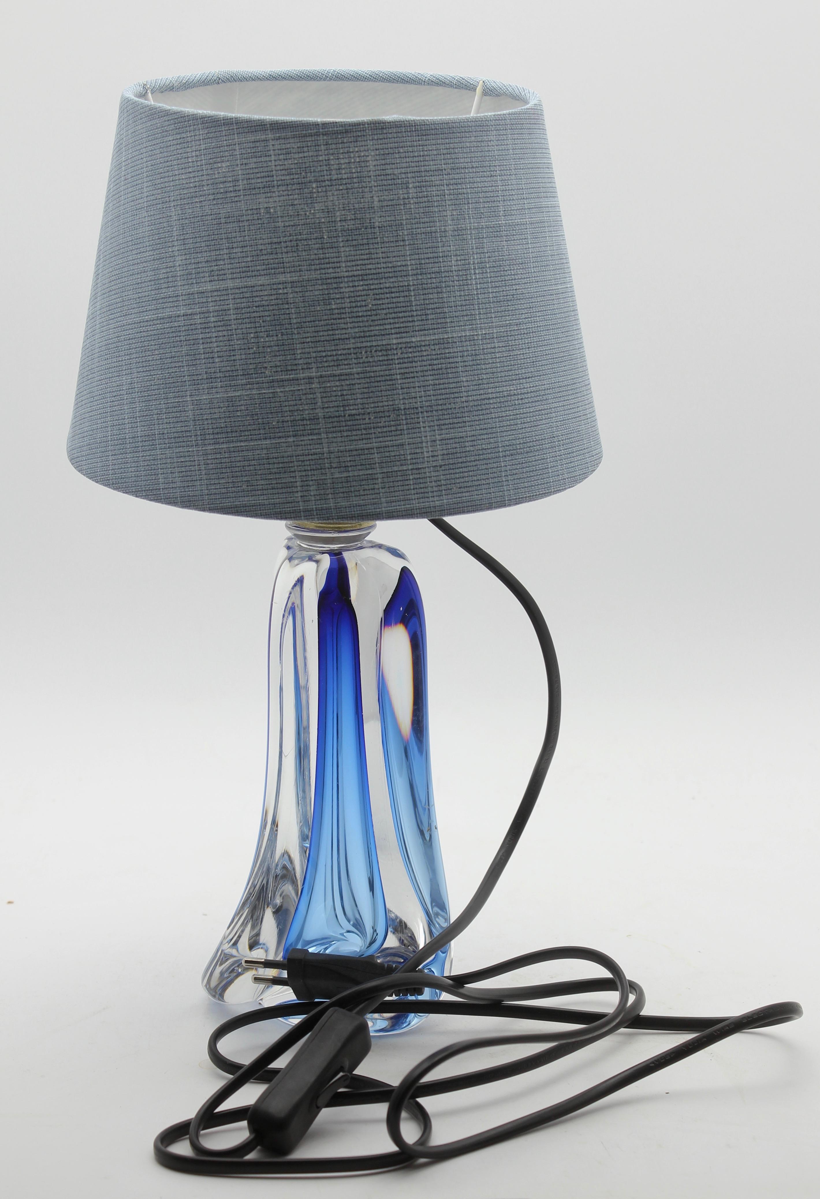 Hand-Crafted Val Saint Lambert Crystal Table Lamp, Excellent Condition