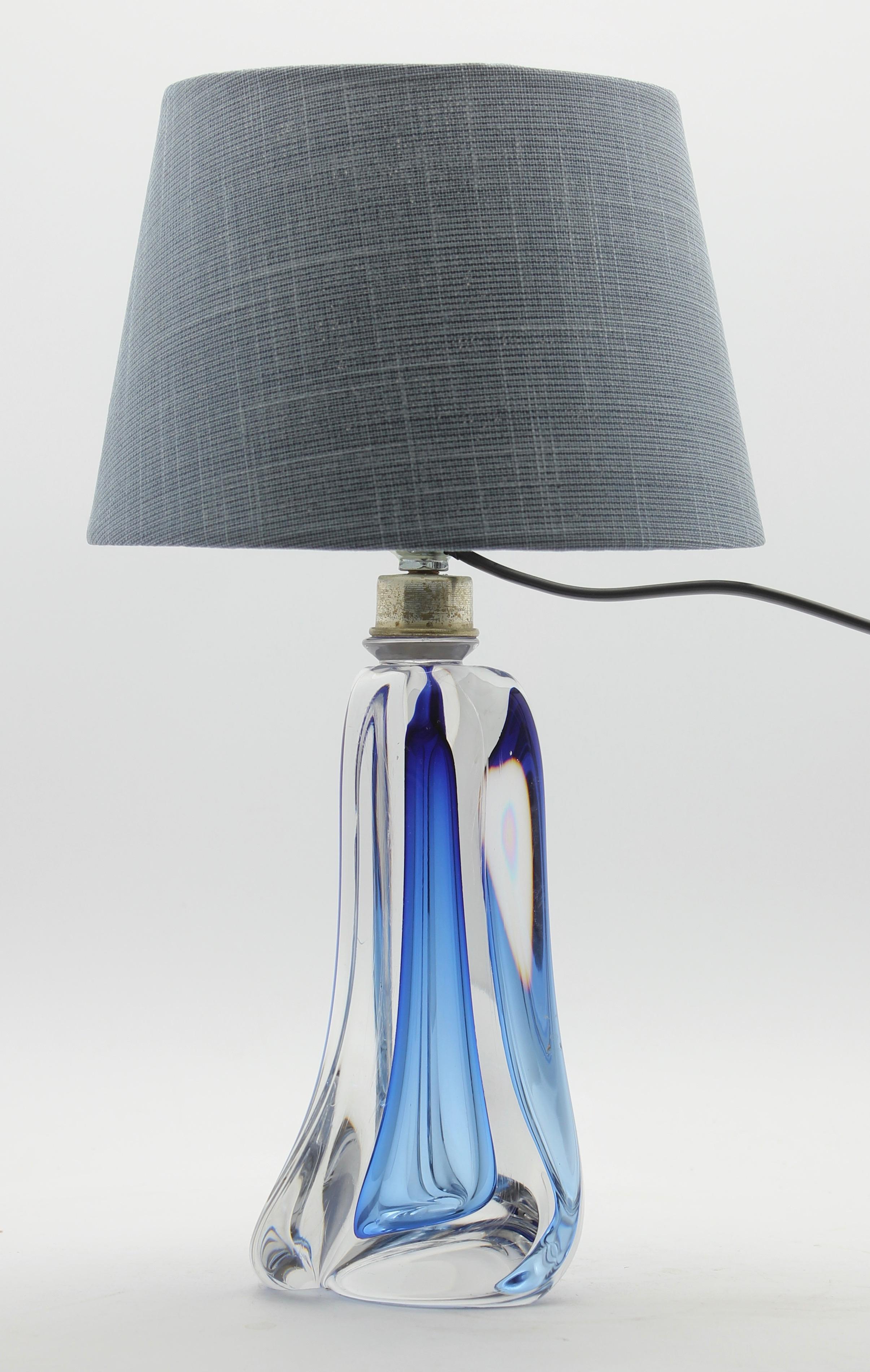 Val Saint Lambert Crystal Table Lamp, Excellent Condition In Good Condition In Verviers, BE
