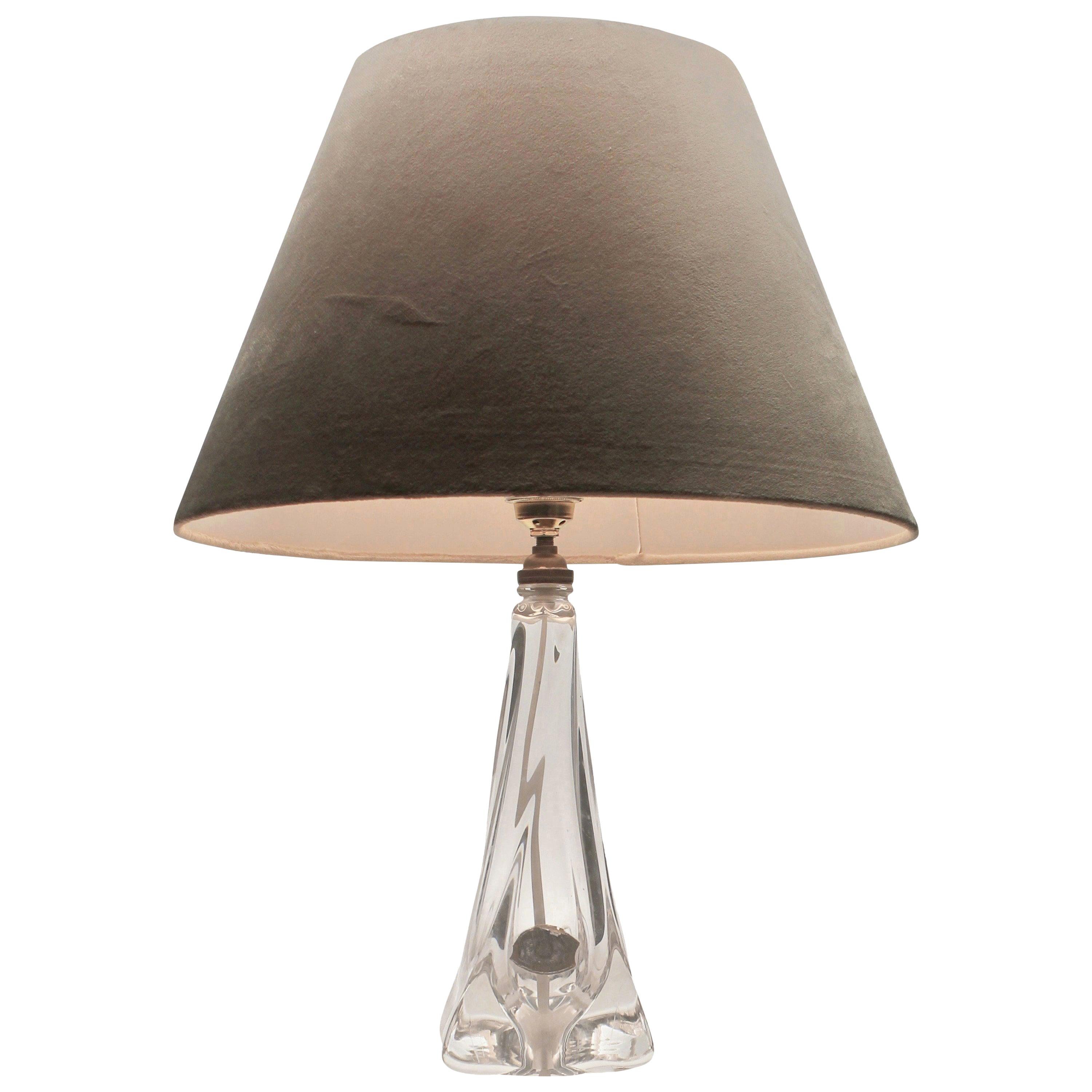 Val Saint Lambert Crystal Table Lamp Whit Label Excellent Condition For  Sale at 1stDibs