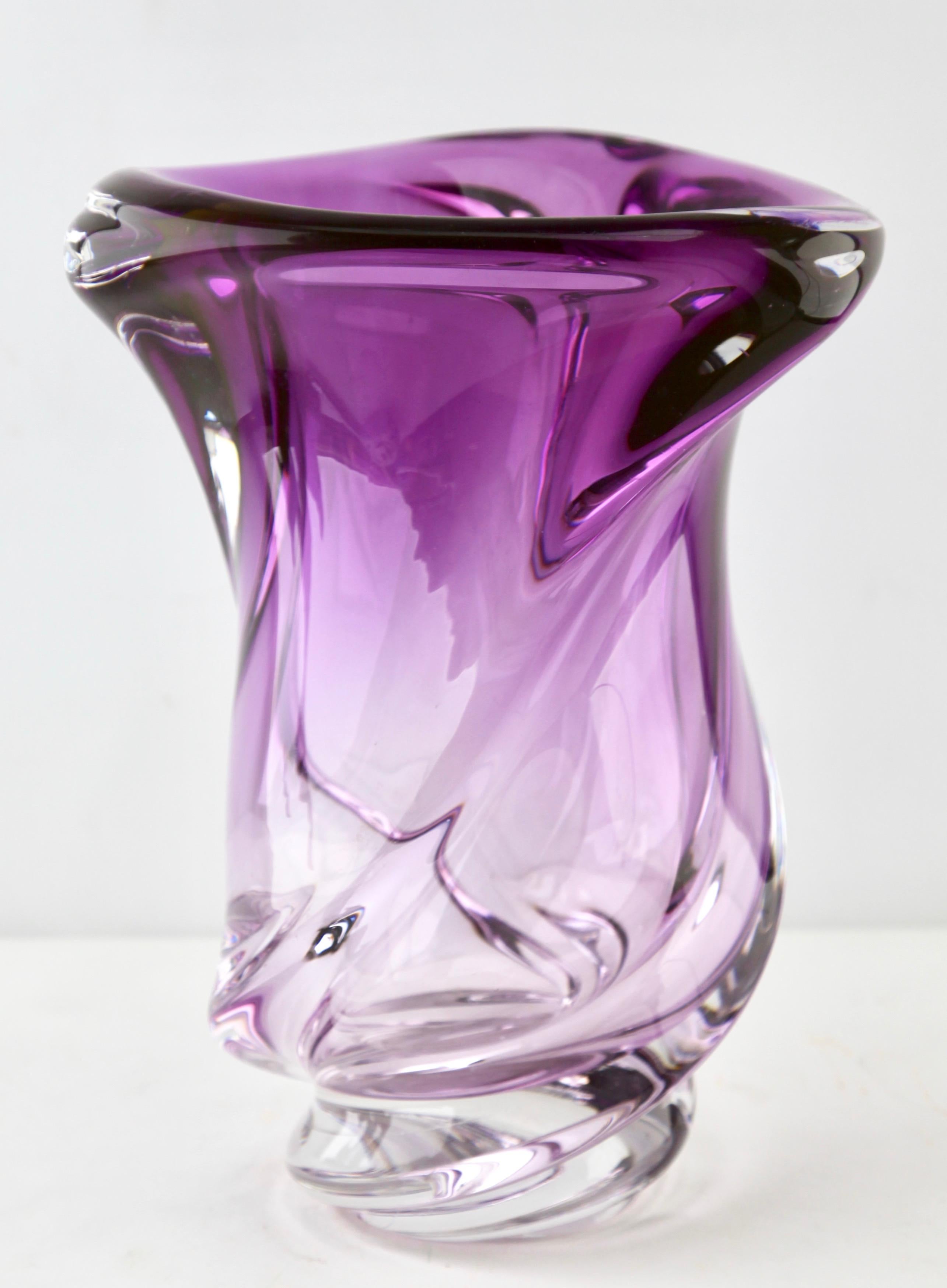 Art Deco Val Saint Lambert Crystal Vase, Belgium in Excellent Condition, 1950s