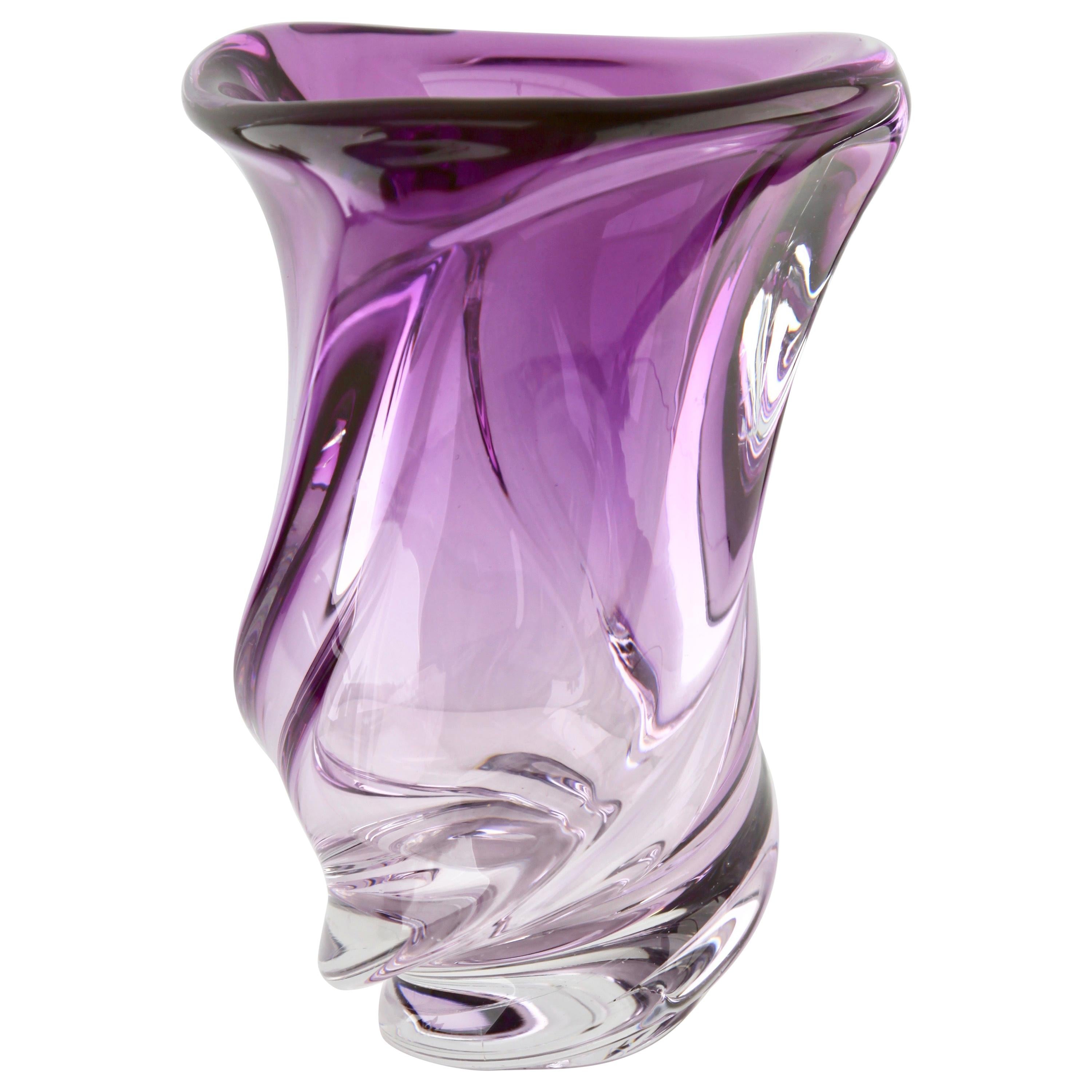 Val Saint Lambert Crystal Vase, Belgium in Excellent Condition, 1950s