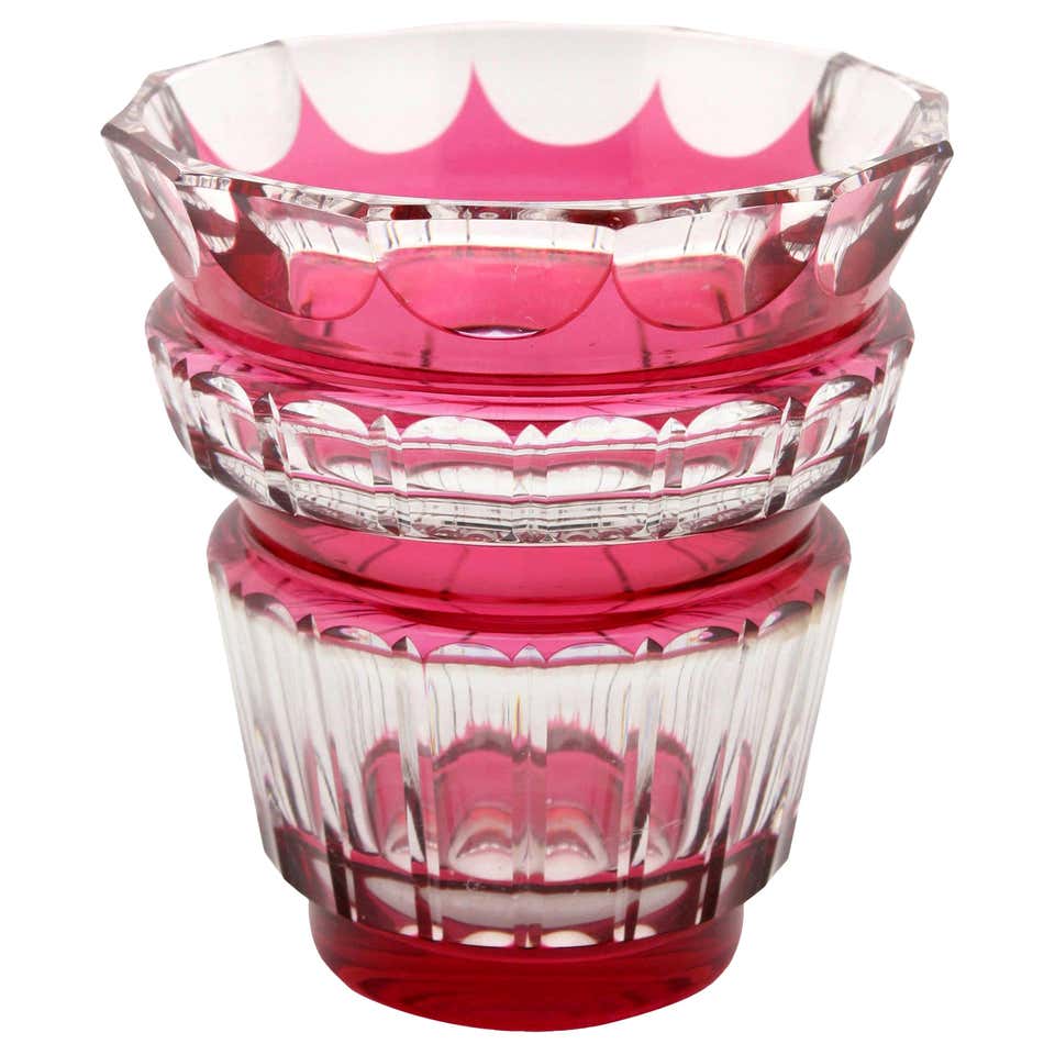 Val Saint Lambert Crystal Vase Charles Graffart Cut to Clear Signed For