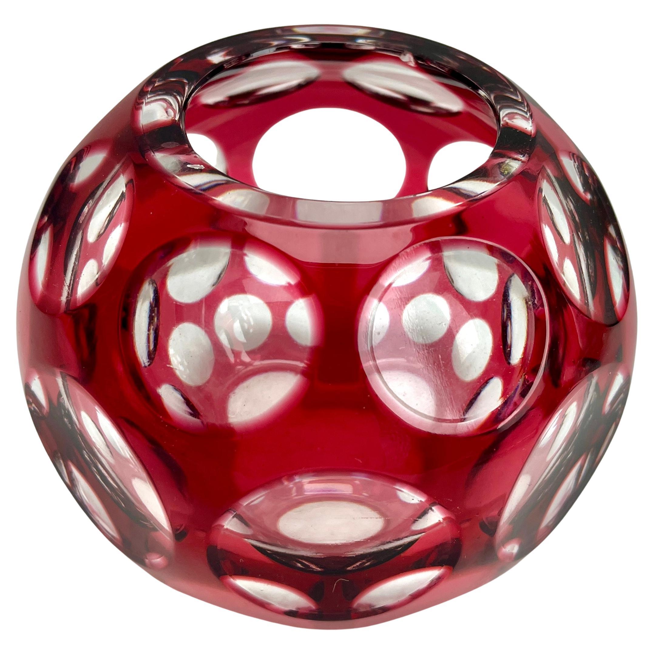 Art Deco Val Saint Lambert Crystal Vase Charles Graffart Cut-to-Clear, 1950s For Sale