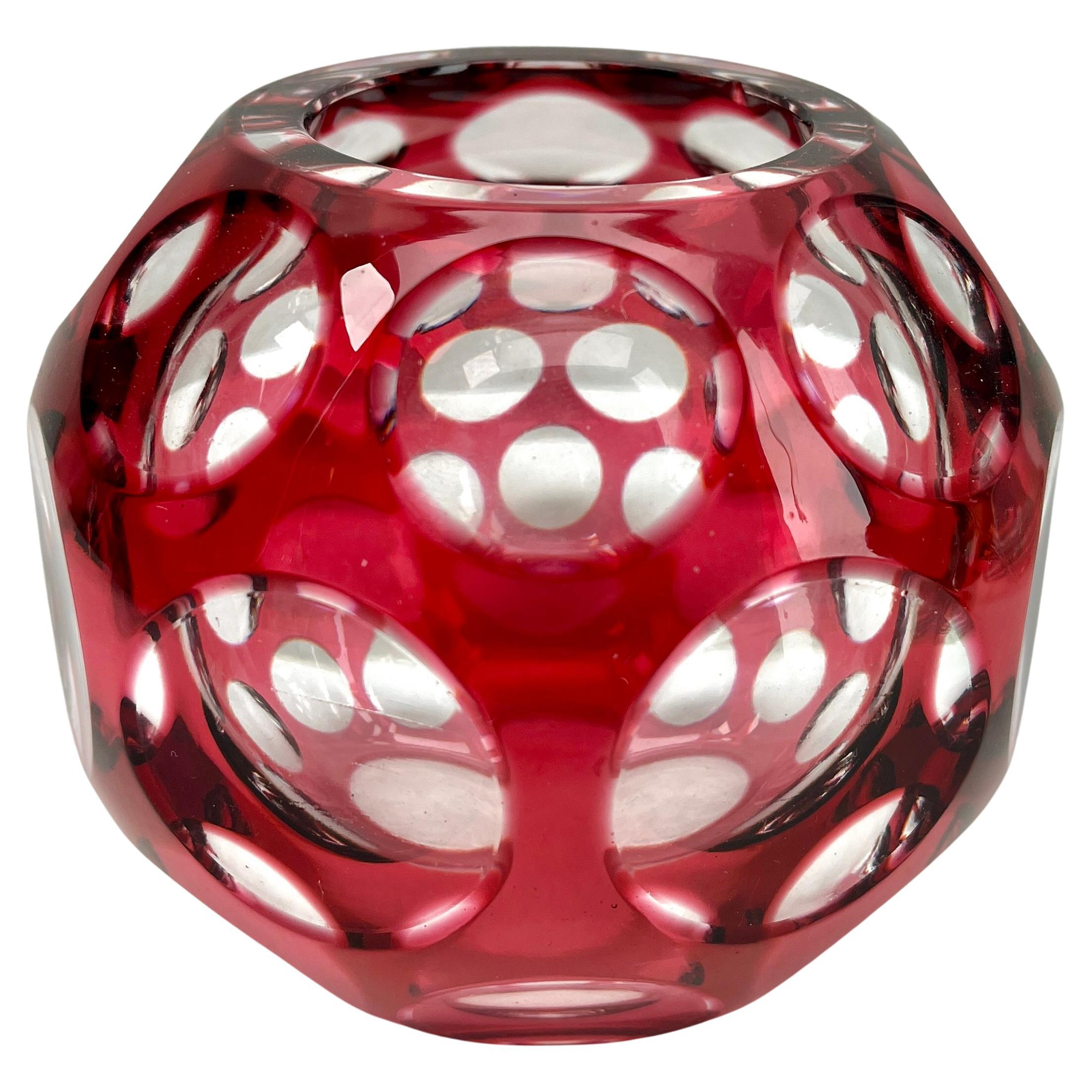 Val Saint Lambert Crystal Vase Charles Graffart Cut-to-Clear, 1950s In Good Condition For Sale In Verviers, BE