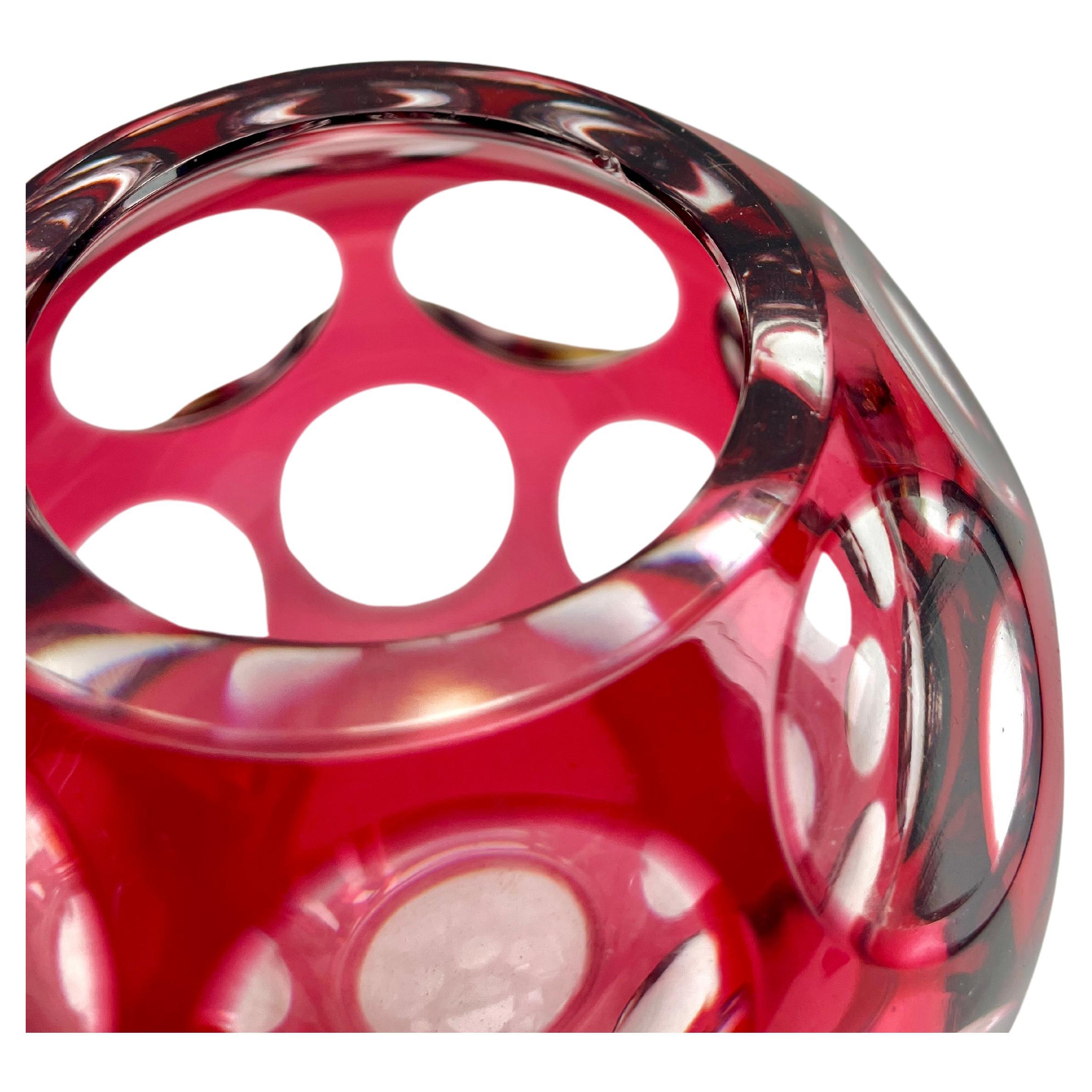 Mid-20th Century Val Saint Lambert Crystal Vase Charles Graffart Cut-to-Clear, 1950s For Sale