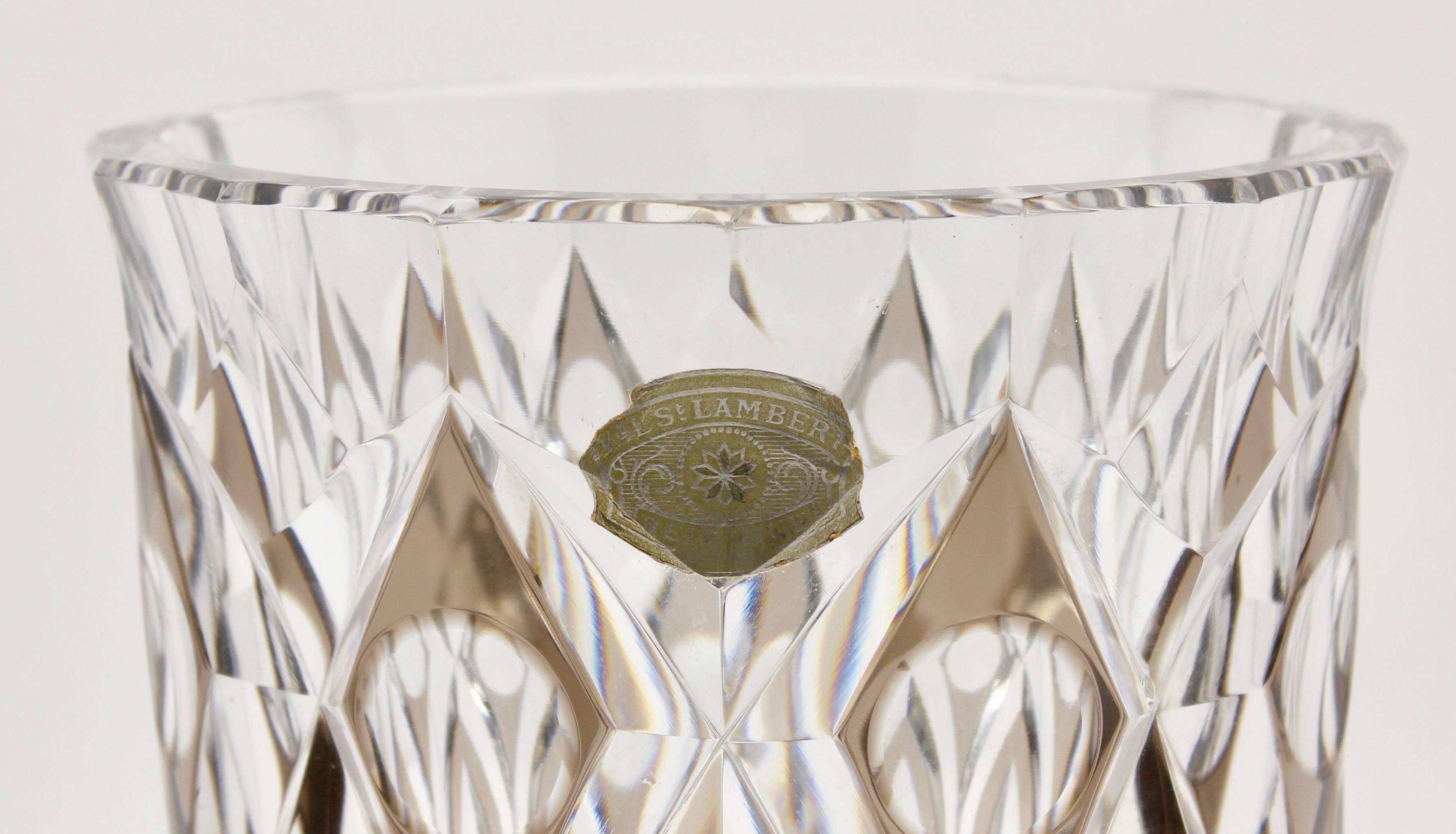 Art Deco Val Saint Lambert Crystal Vase Charles Graffart Cut-to-Clear