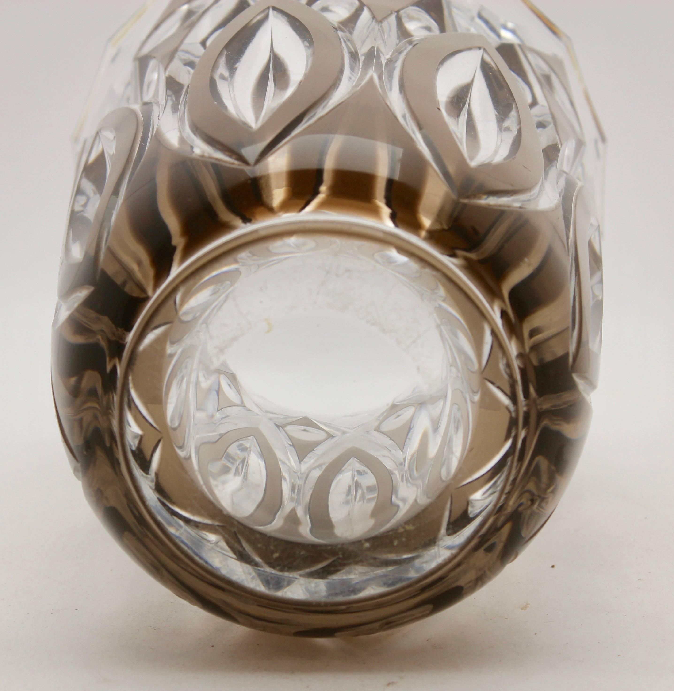 Val Saint Lambert Crystal Vase Charles Graffart Cut-to-Clear In Good Condition In Verviers, BE