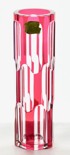 Val Saint Lambert Crystal Vase Charles Graffart Cut-to-Clear Signed