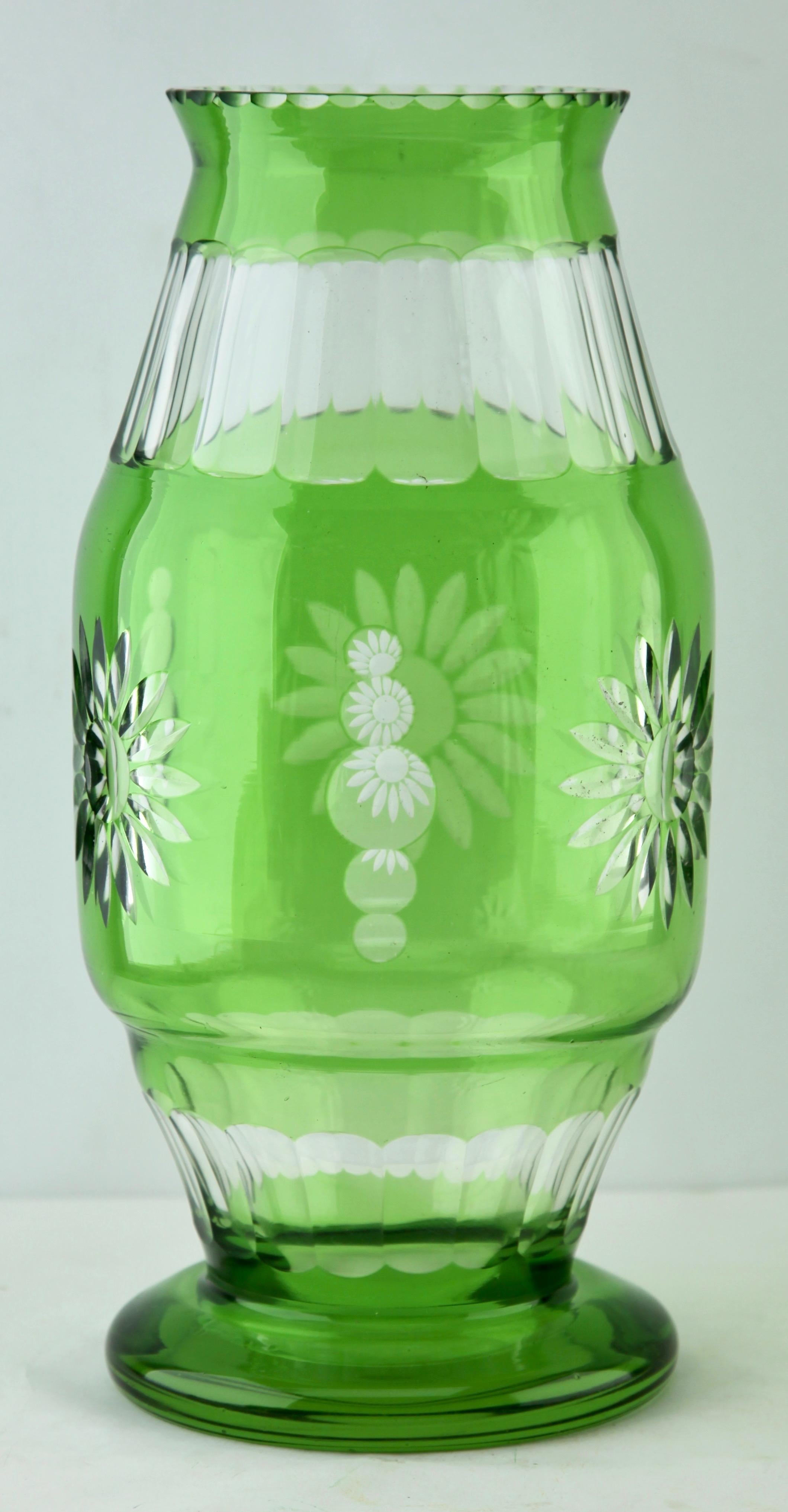 Art Déco Vaso di cristallo di Val Saint Lambert, anni '50 in vendita