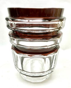 Val Saint Lambert Crystal Vase Cut to Clear Belgium 1950s