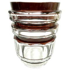 Vaso di cristallo di Val Saint Lambert tagliato a vivo Belgio, anni '50
