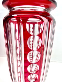 Val Saint Lambert Crystal Vase Cut to Clear