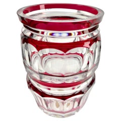 Val Saint Lambert Crystal Vase PU 'piece unique' Cut to Clear Signed