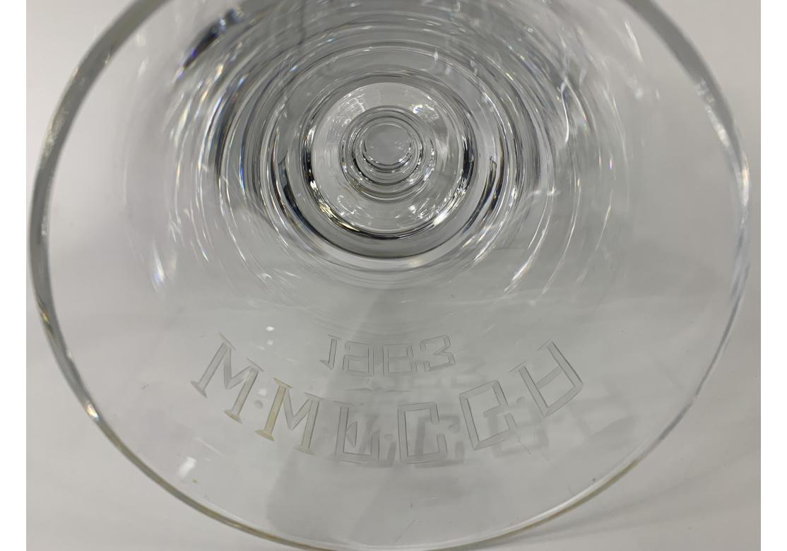 Val Saint Lambert Crystal W.W.F.C.G.A. Lidded Compote Trophy Cup For Sale 4