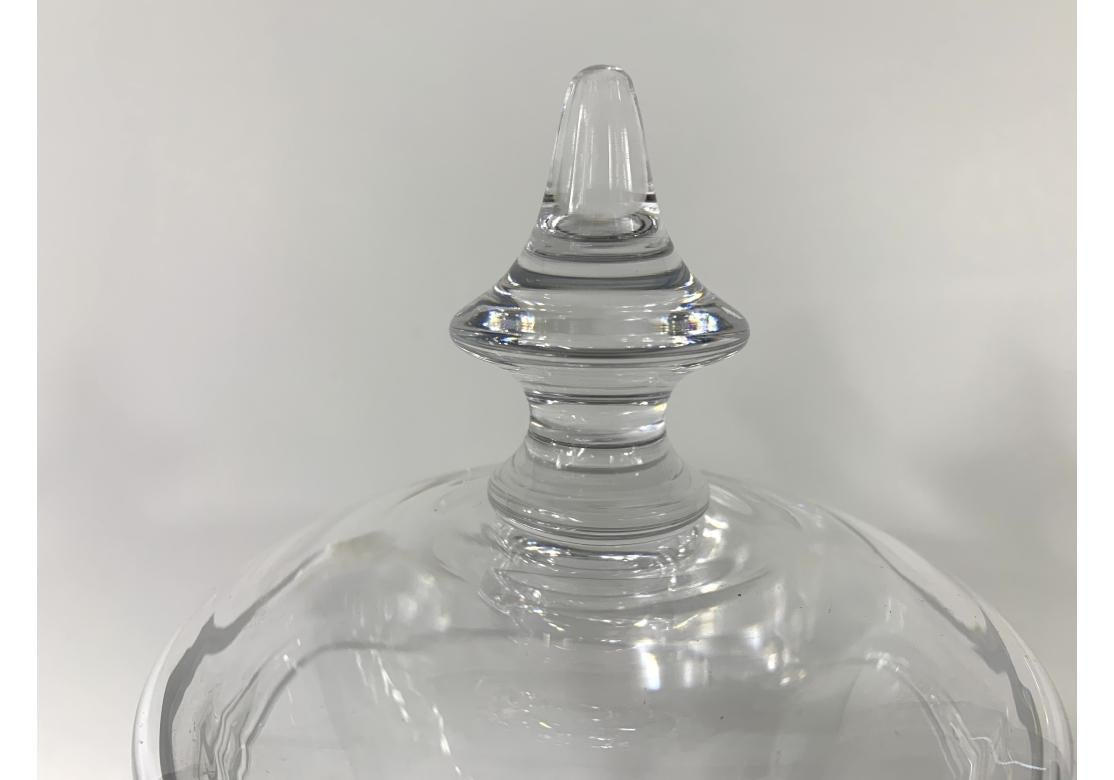 French Val Saint Lambert Crystal W.W.F.C.G.A. Lidded Compote Trophy Cup For Sale