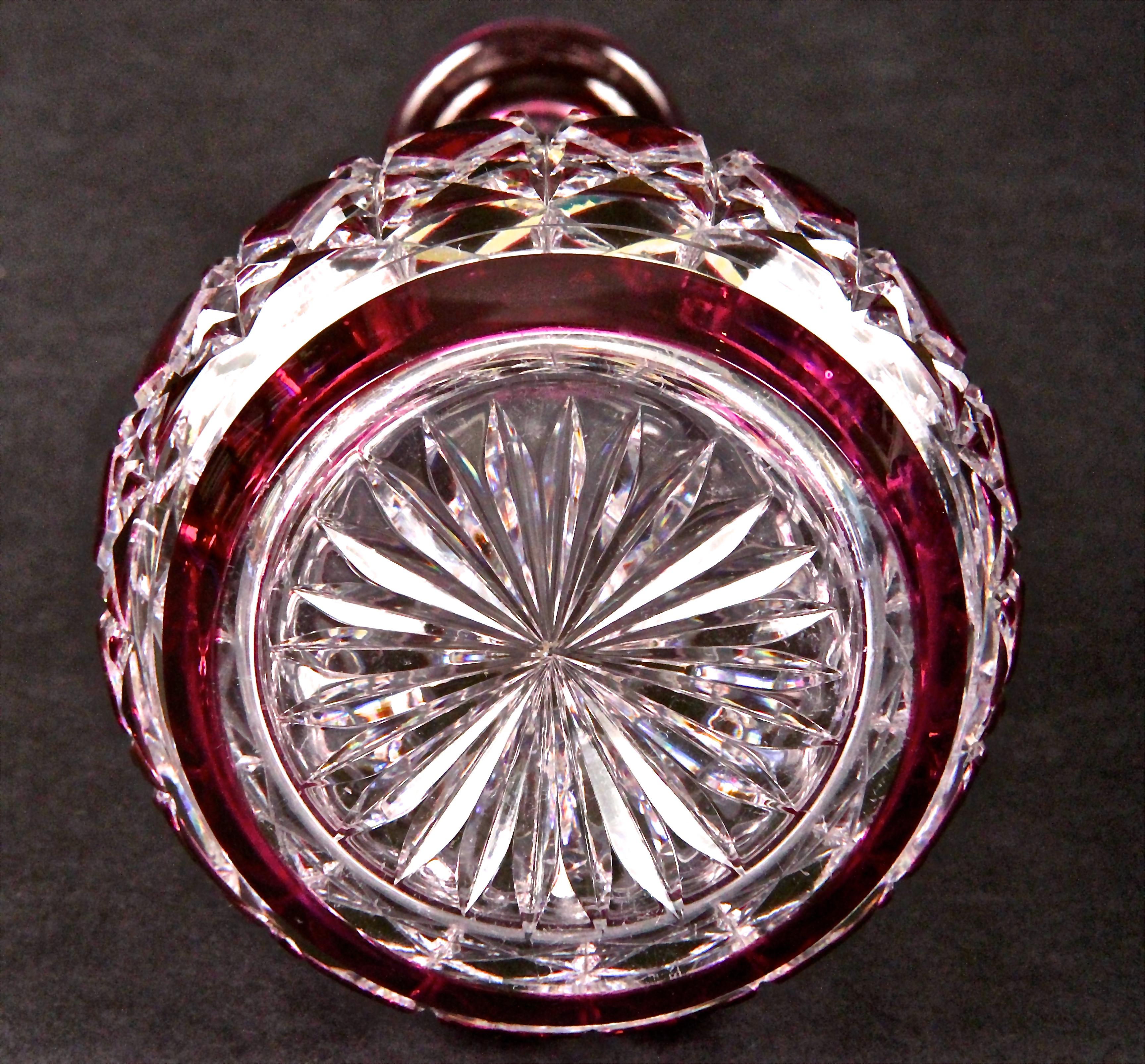 Val Saint Lambert Cut Crystal Amethyst Decanter For Sale 3
