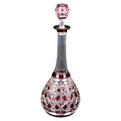 Val Saint Lambert Cut Crystal Amethyst Decanter