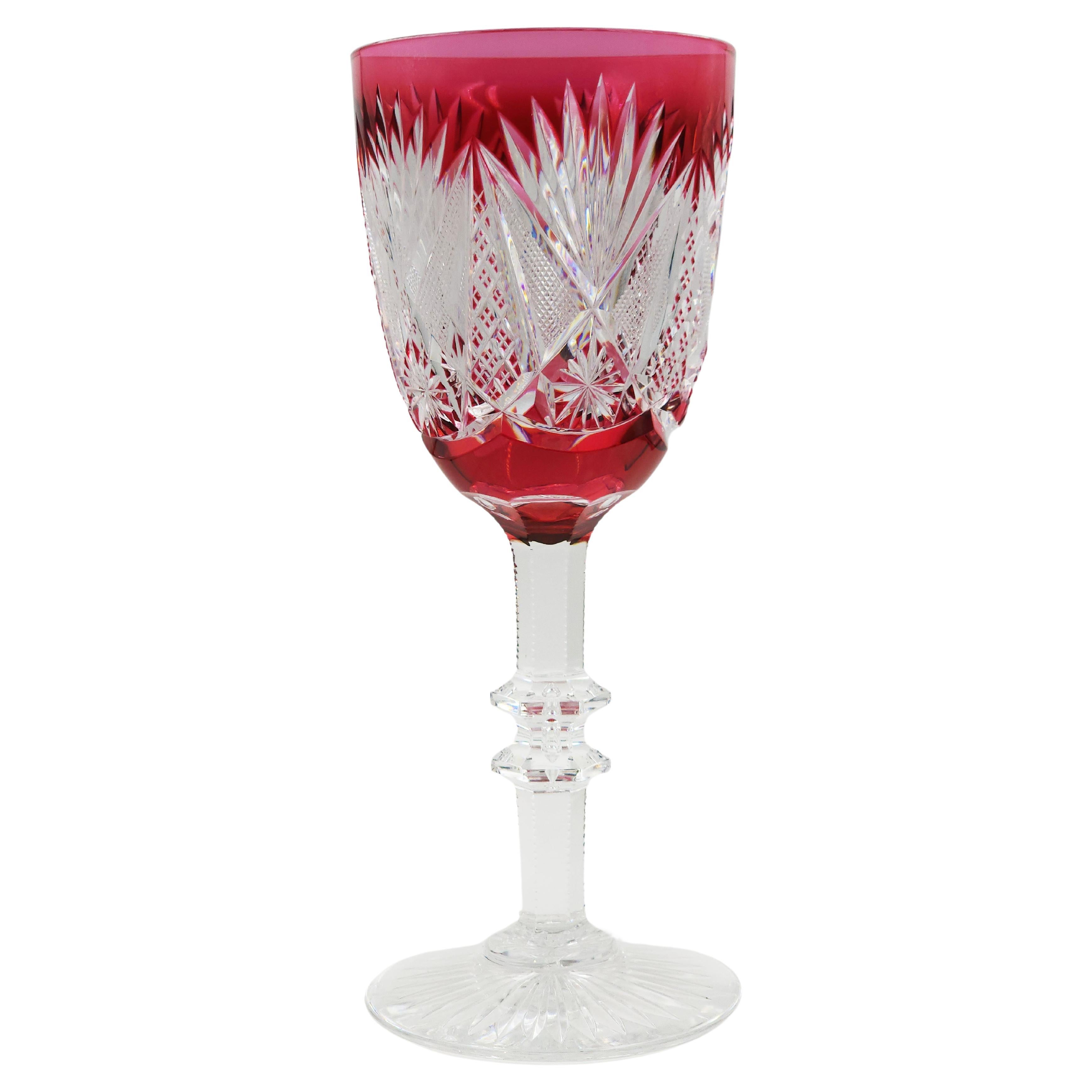 Val Saint Lambert Cut Crystal Bridal Goblet For Sale