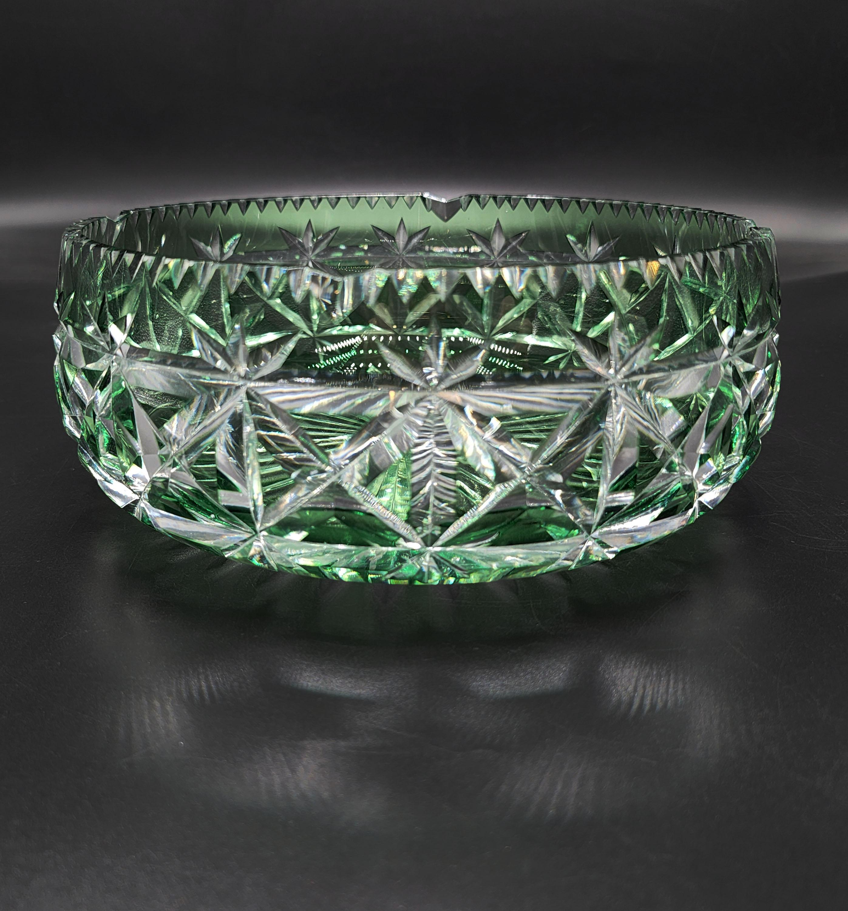 Art Deco Val Saint Lambert Cut Crystal Centerpiece For Sale