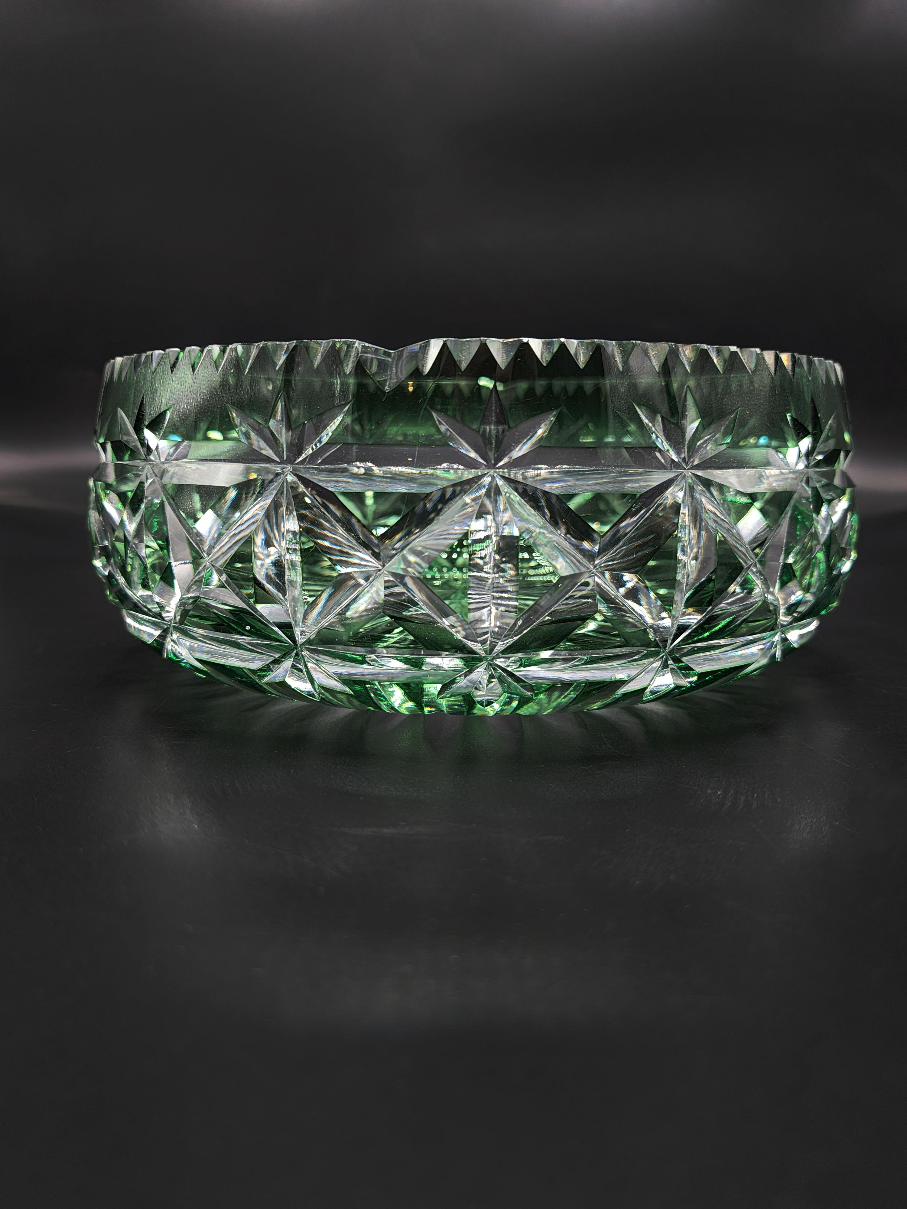 Belgian Val Saint Lambert Cut Crystal Centerpiece For Sale