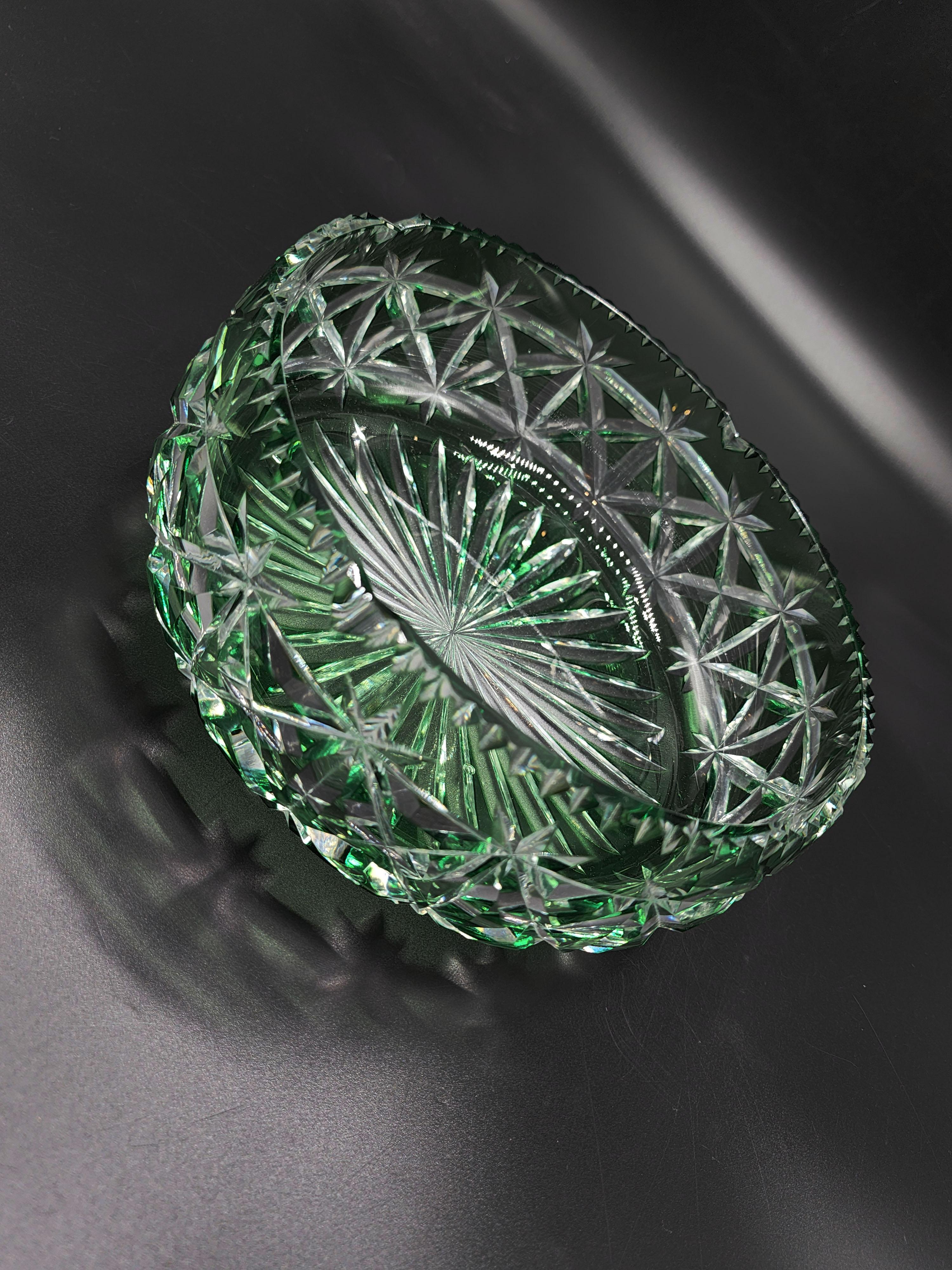 Hand-Crafted Val Saint Lambert Cut Crystal Centerpiece For Sale