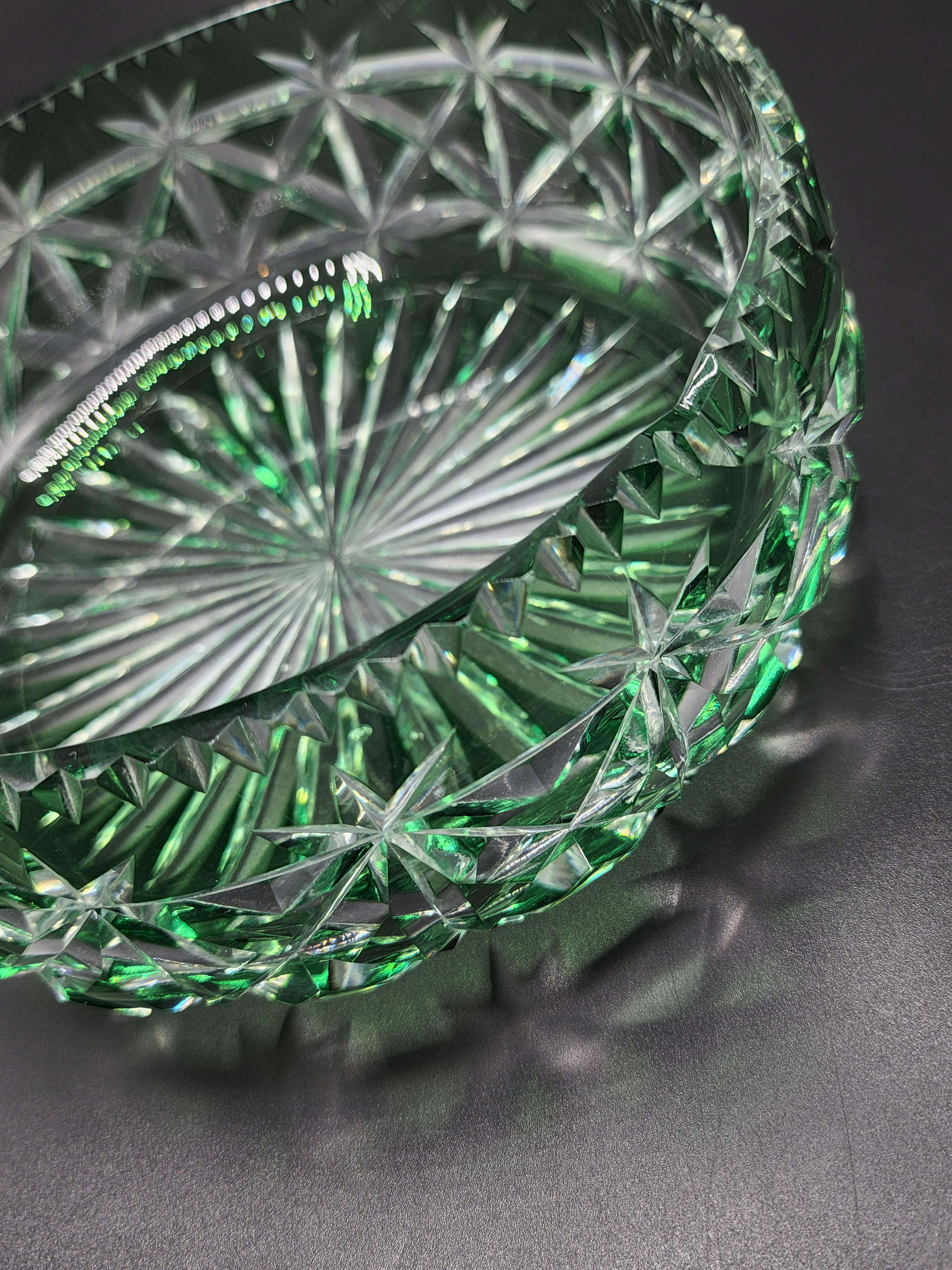 20th Century Val Saint Lambert Cut Crystal Centerpiece For Sale