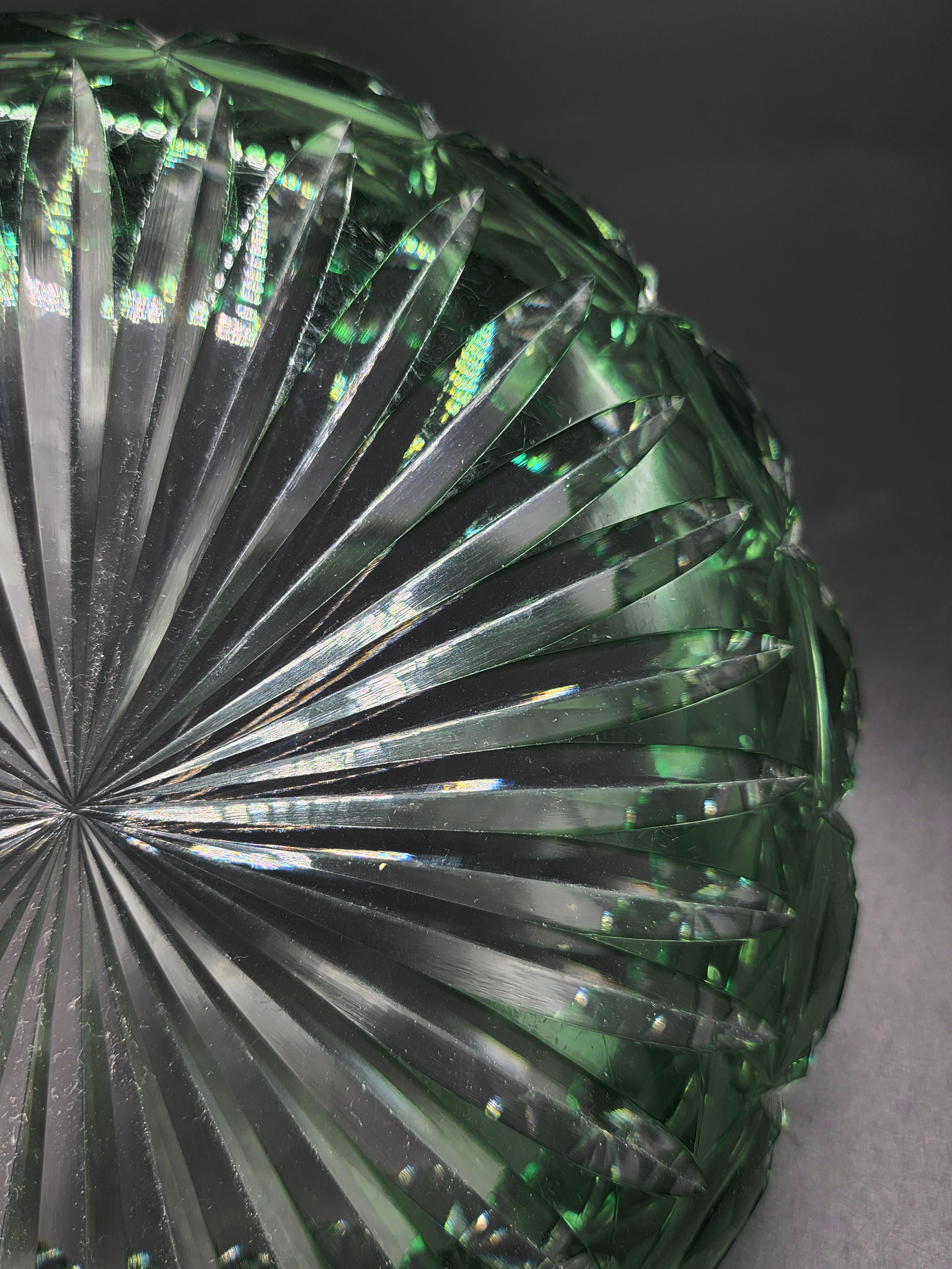 Val Saint Lambert Cut Crystal Centerpiece For Sale 1