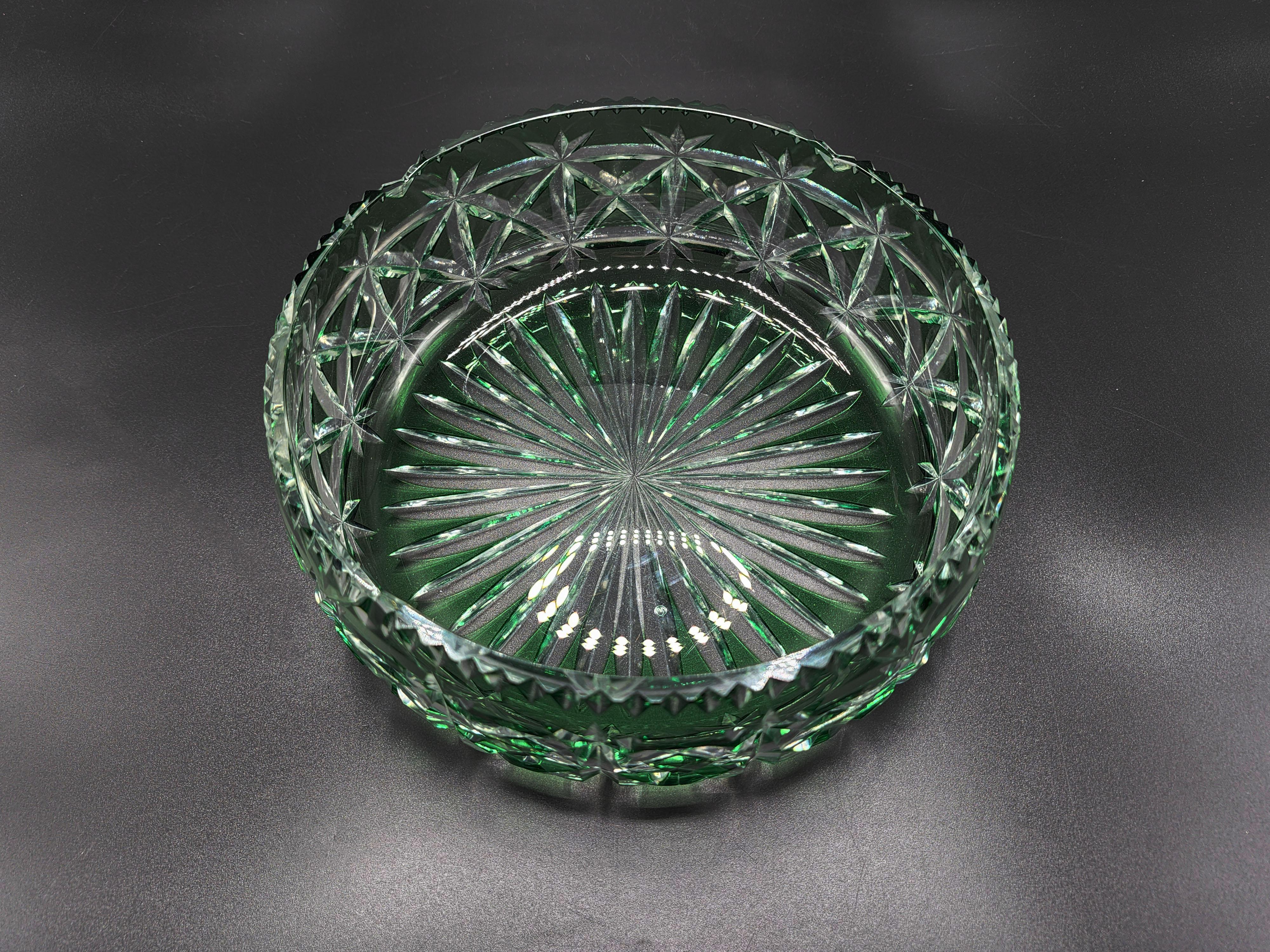Val Saint Lambert Cut Crystal Centerpiece For Sale 2
