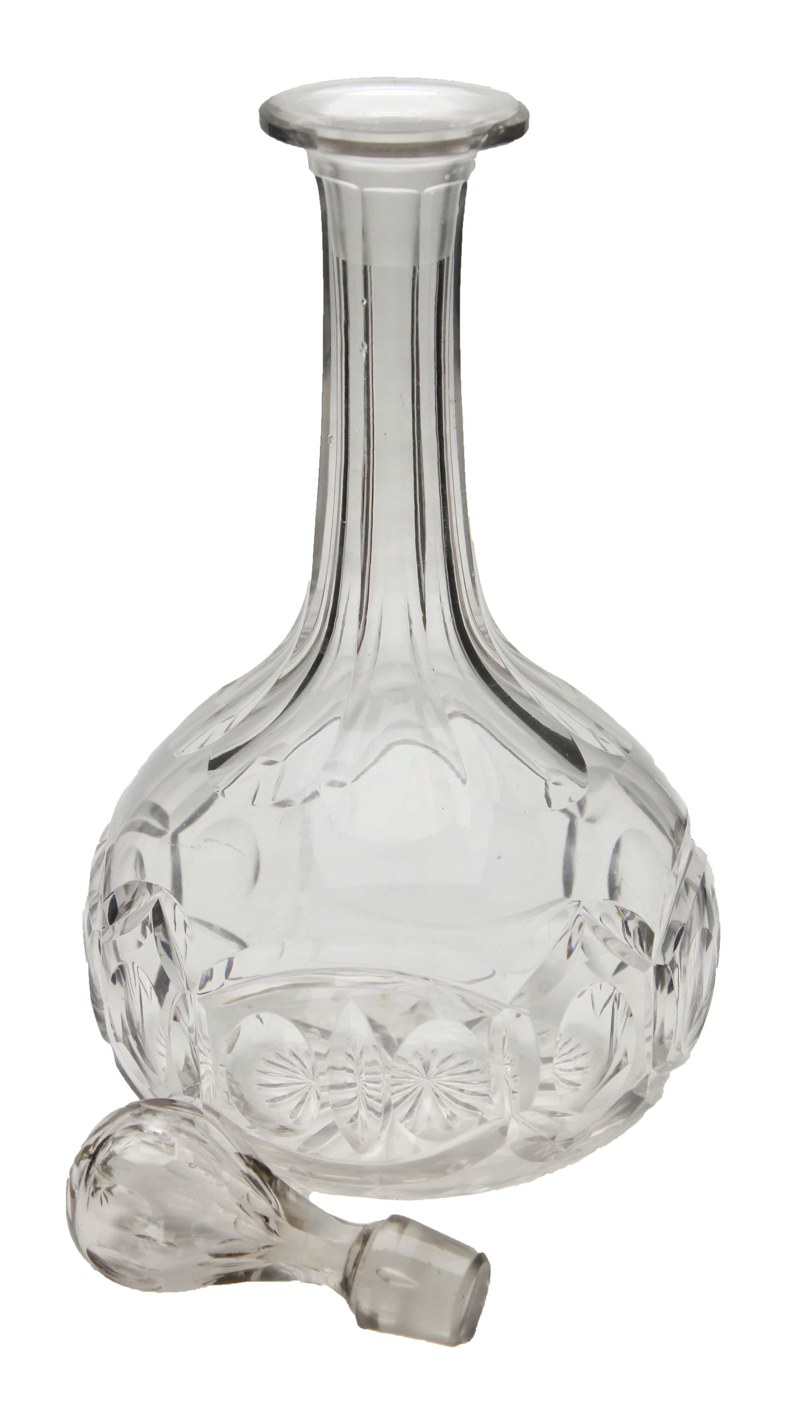 Val Saint Lambert cut-crystal decanter, 20th century
looks simply stunning.
Val Saint Lambert is a Belgian crystal glassware manufacturer, founded in 1826 and based in Seraing. It is the official glassware supplier to King Albert II. A tall cut