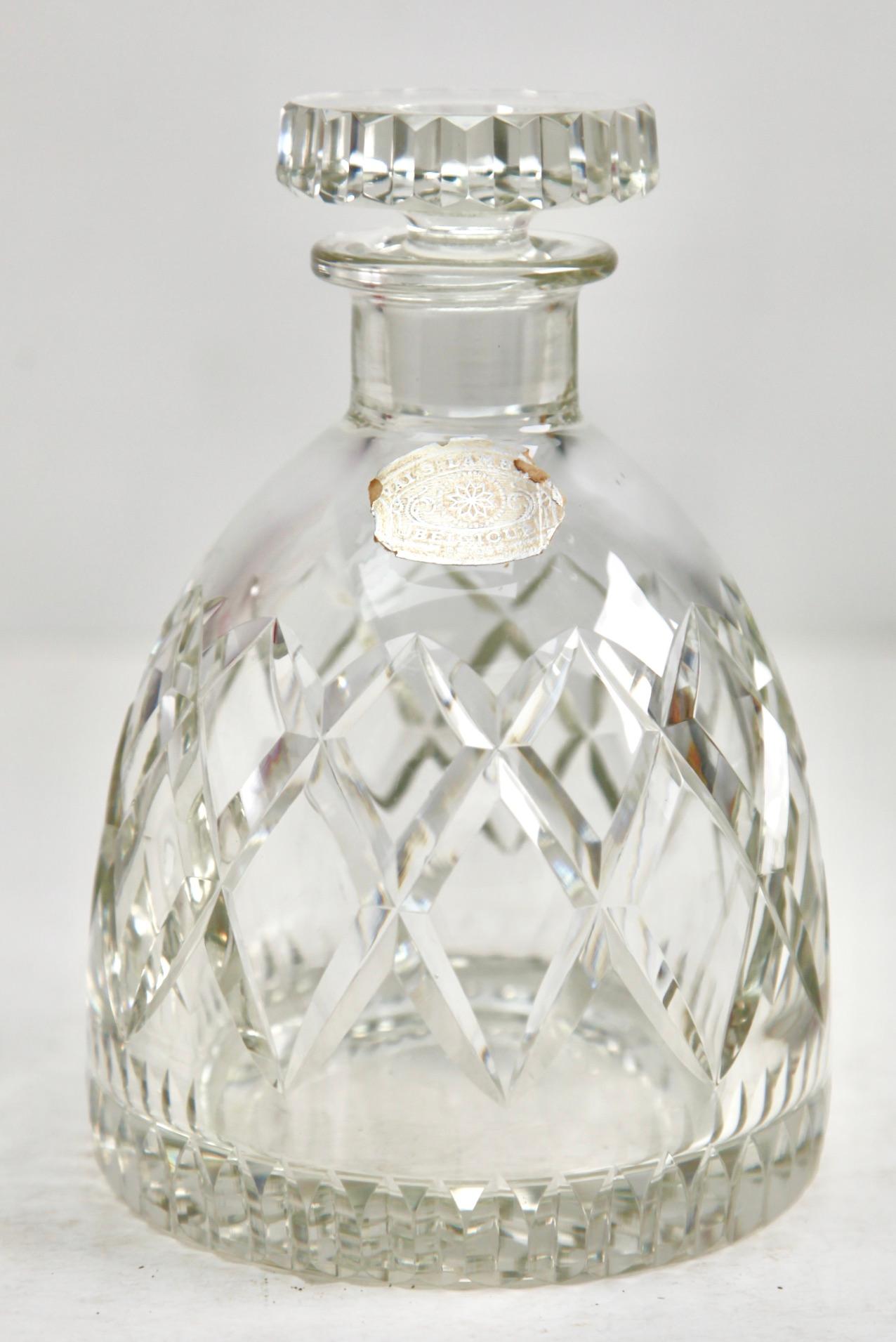 Mid-Century Modern Val Saint Lambert Cut-Crystal Decanter 20th Century, Founded in 1826, Belgium