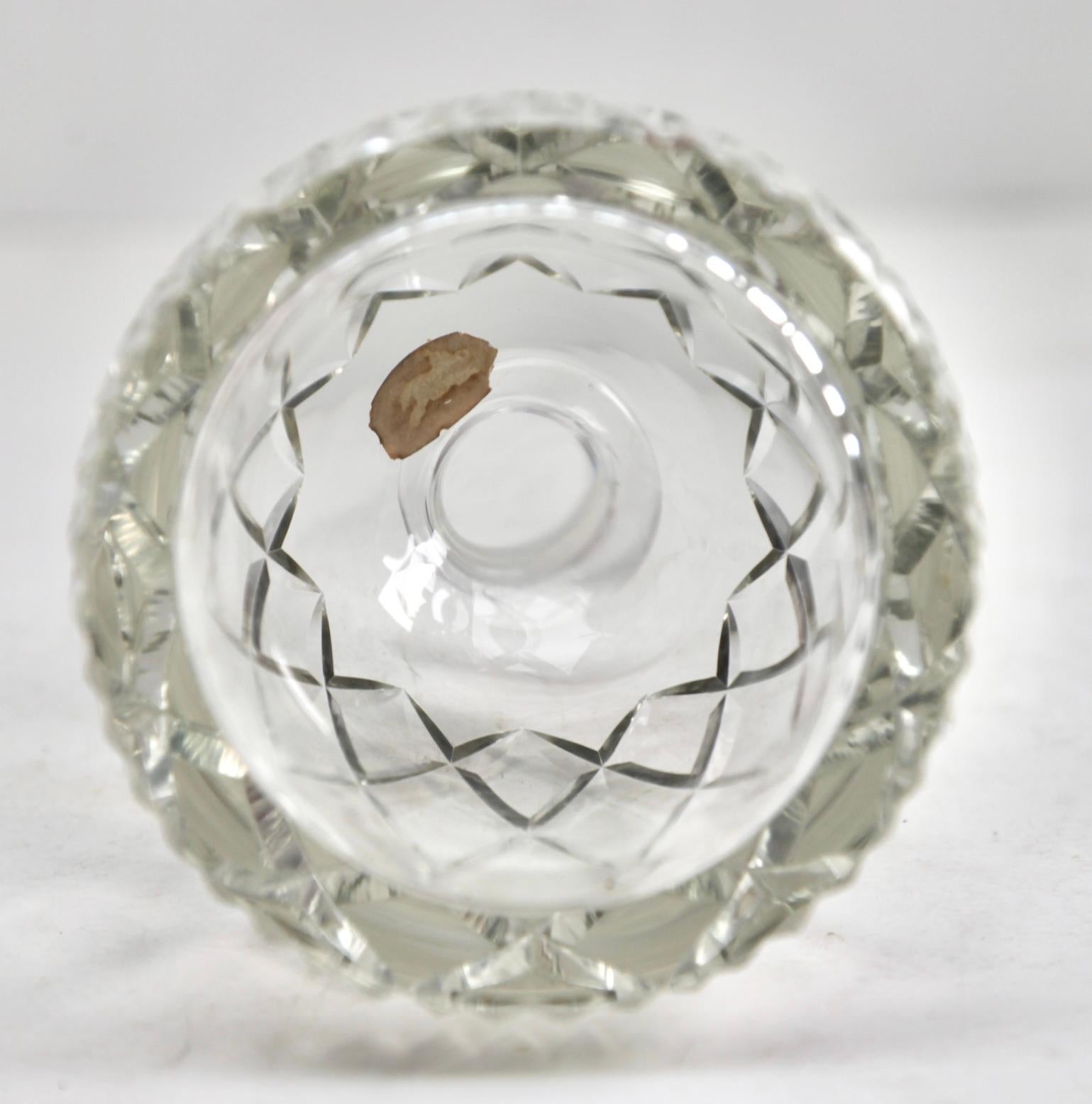 Carafe en cristal taillé du Val Saint Lambert 20ème siècle, fondée en 1826, Belgique Bon état - En vente à Verviers, BE